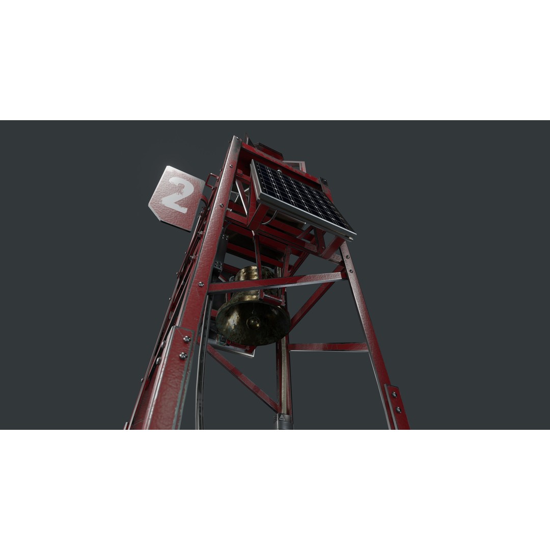 Bell Buoy 3D Model – Low Poly Game Asset, PBR Textures, FBX - View 6