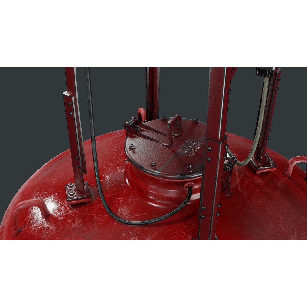 Bell Buoy 3D Model – Low Poly Game Asset, PBR Textures, FBX - View 7