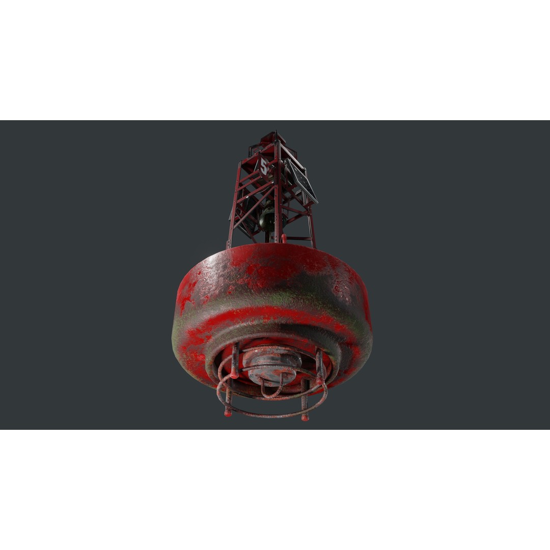 Bell Buoy 3D Model – Low Poly Game Asset, PBR Textures, FBX - View 8