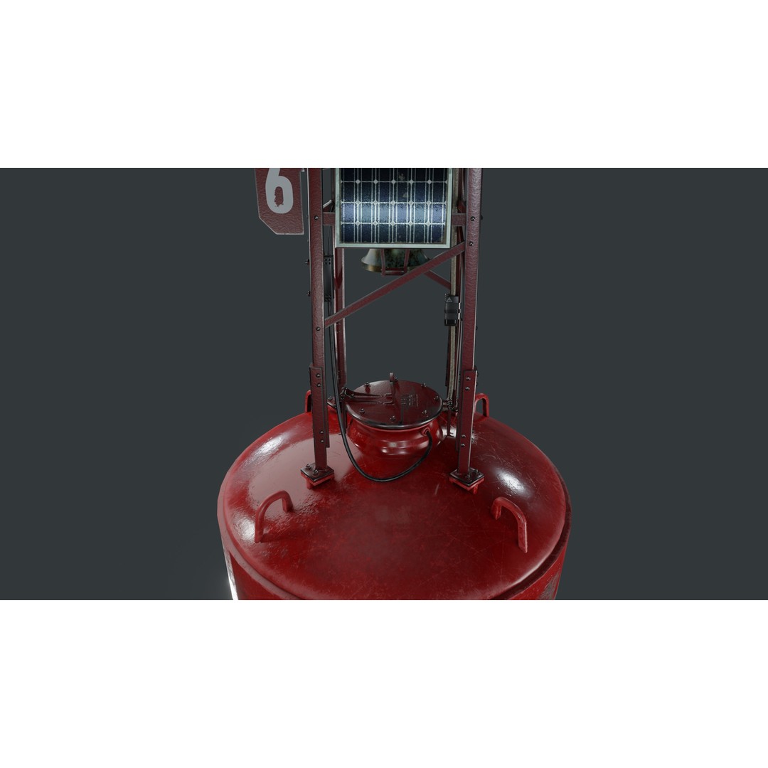 Bell Buoy 3D Model – Low Poly Game Asset, PBR Textures, FBX - View 9