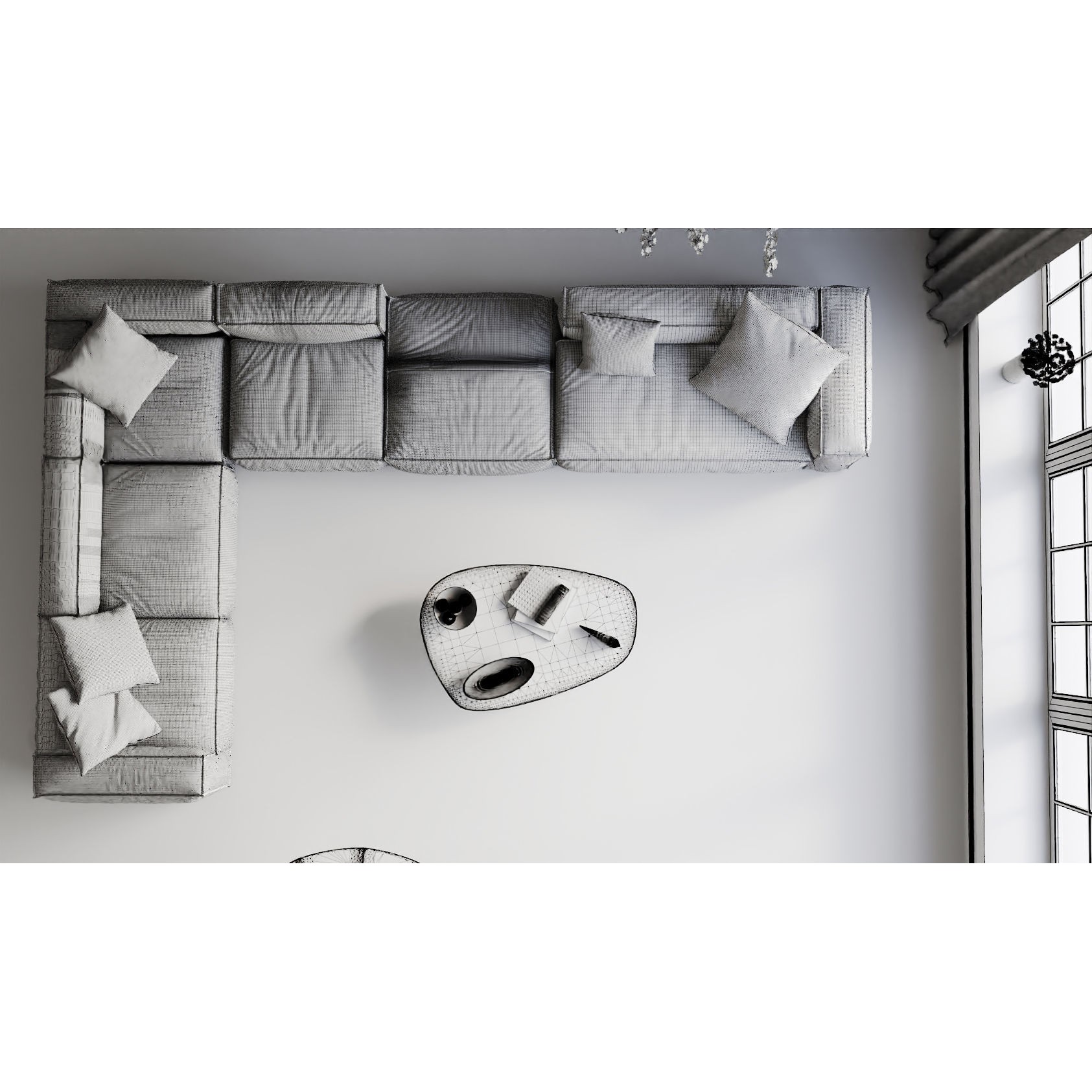 Contemporary Living Room 03 - Game-Ready 3D Model