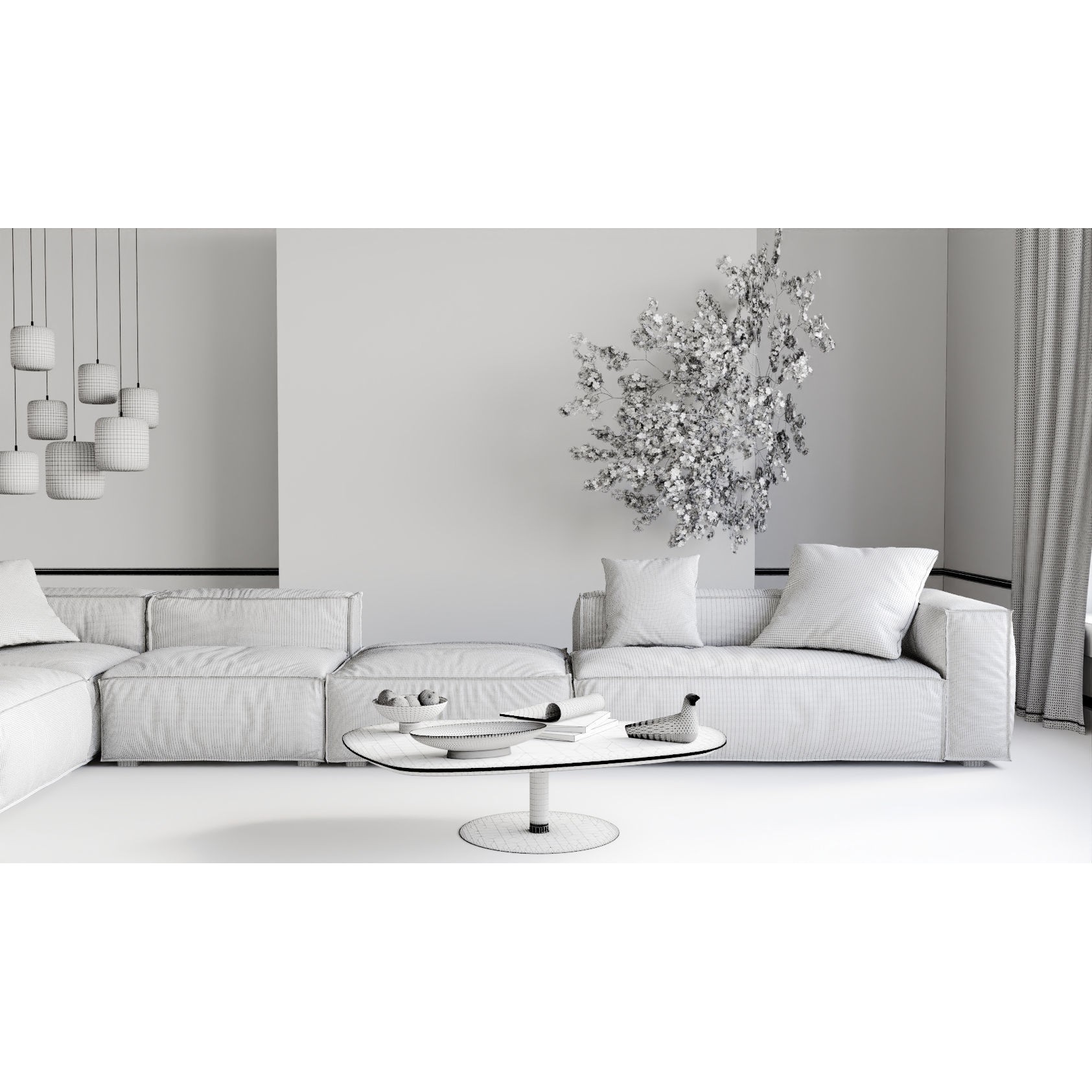 Contemporary Living Room 03 - Game-Ready 3D Model - View 10