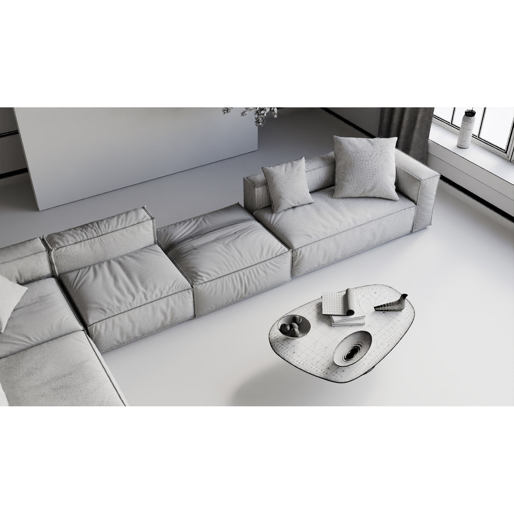Contemporary Living Room 03 - Game-Ready 3D Model - View 11