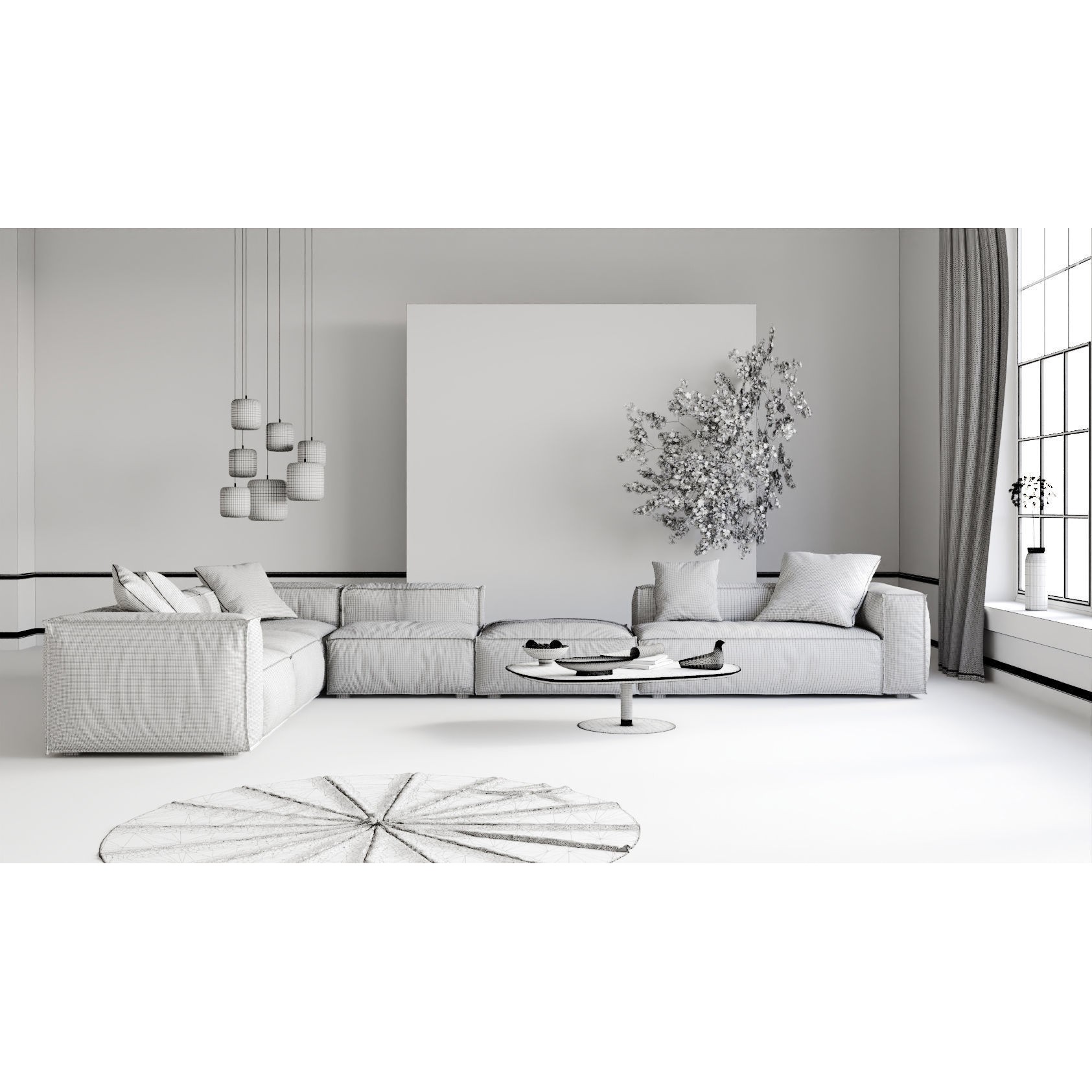 Contemporary Living Room 03 - Game-Ready 3D Model - View 8