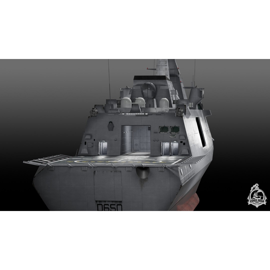 FS Aquitaine 3D Model – Low Poly Military Frigate, Game Ready, PBR - View 10