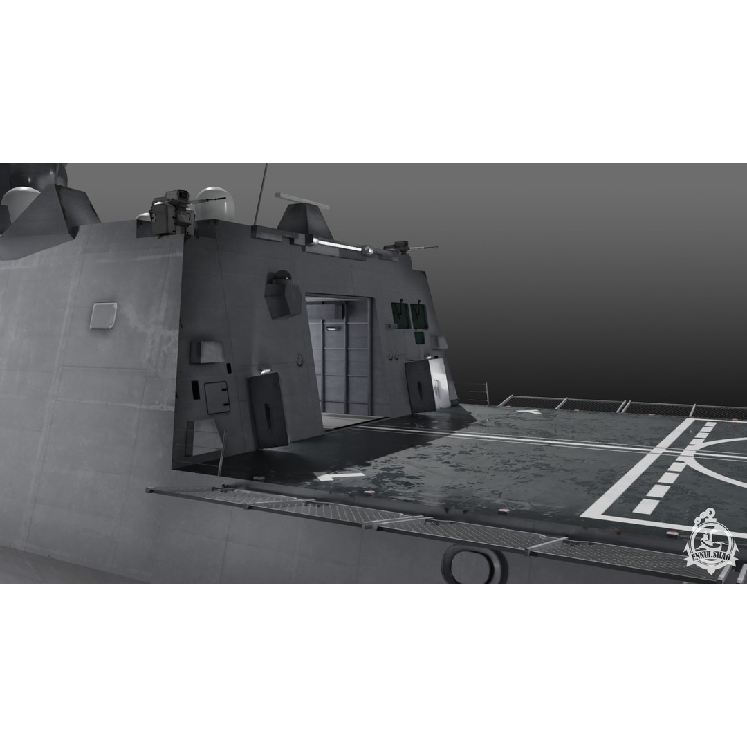 FS Aquitaine 3D Model – Low Poly Military Frigate, Game Ready, PBR - View 15
