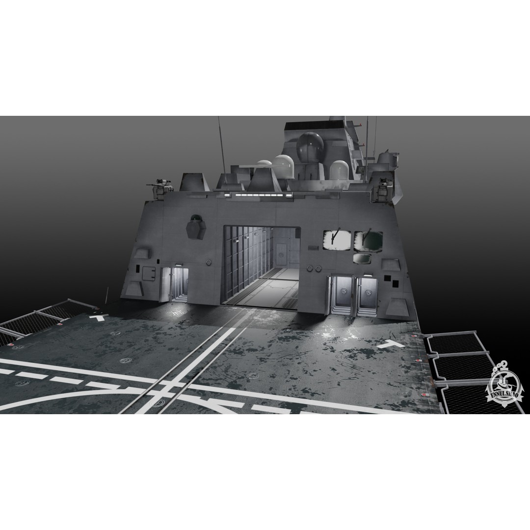 FS Aquitaine 3D Model – Low Poly Military Frigate, Game Ready, PBR - View 17