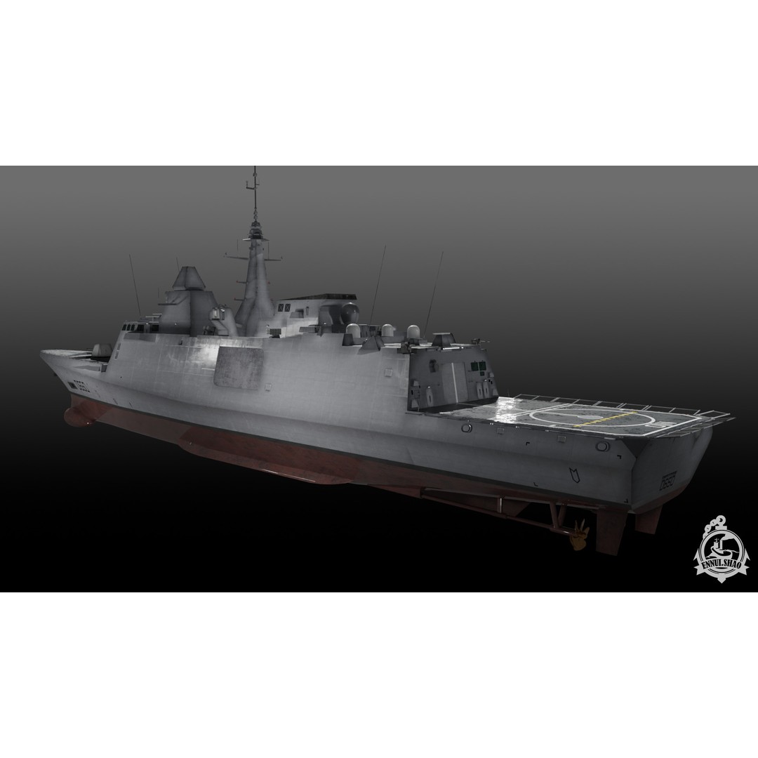 FS Aquitaine 3D Model – Low Poly Military Frigate, Game Ready, PBR - View 5