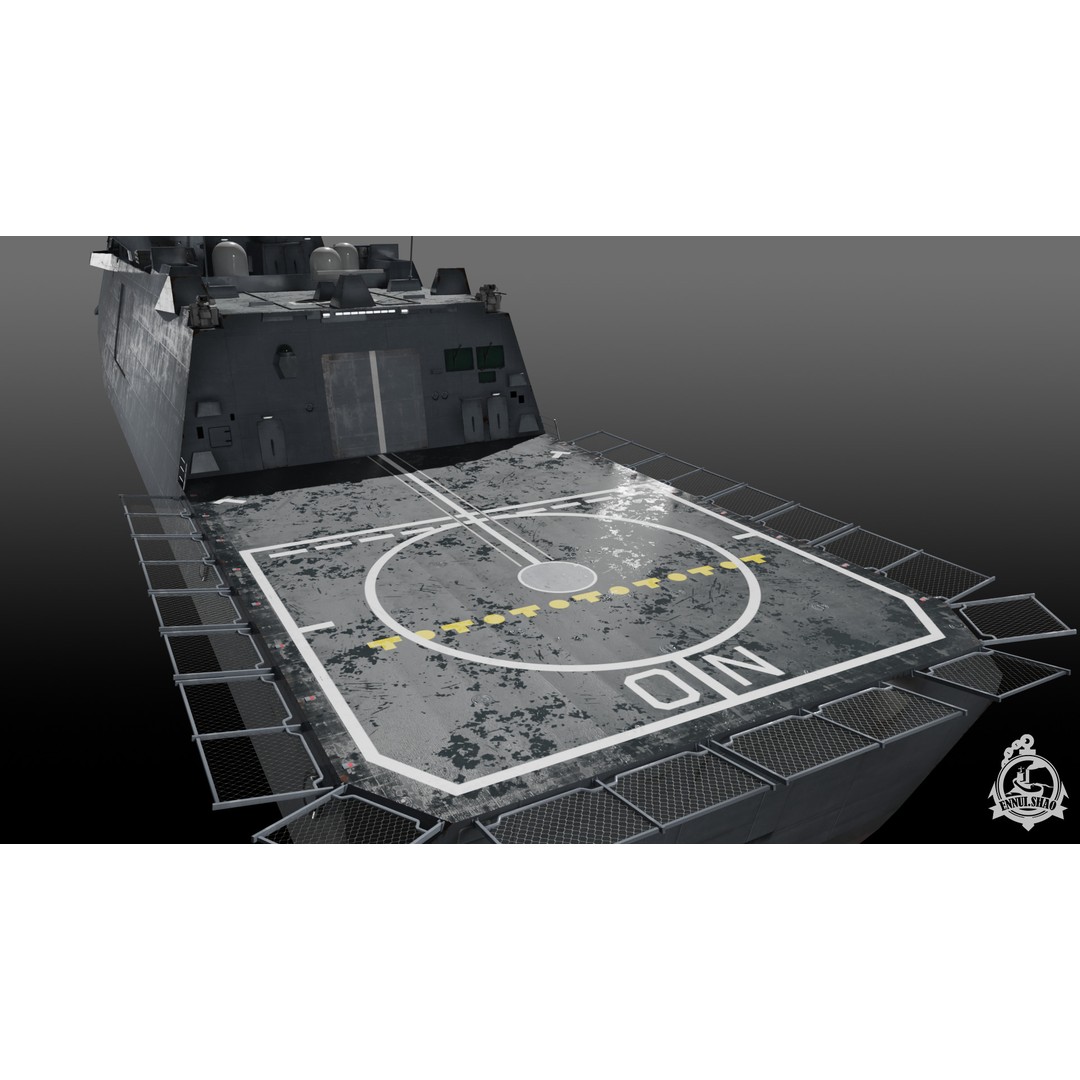 FS Aquitaine 3D Model – Low Poly Military Frigate, Game Ready, PBR - View 6