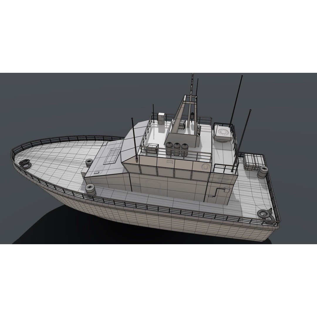 Mine Countermeasure Vessel 3D Model – Low Poly Military Watercraft, FBX - View 4