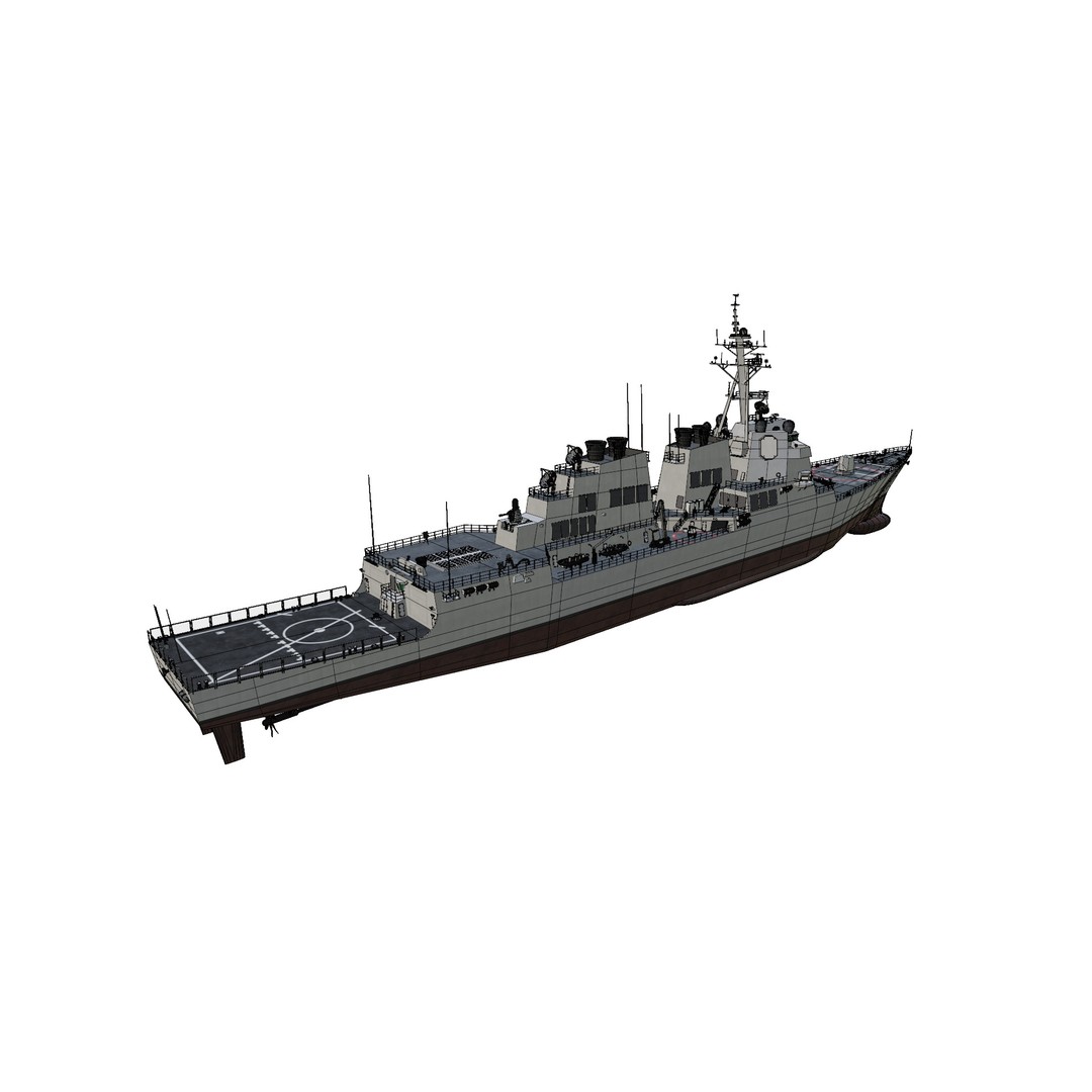 USS Winston S Churchill 3D Model – Arleigh Burke Flight IIA, PBR, FBX, OBJ - View 16