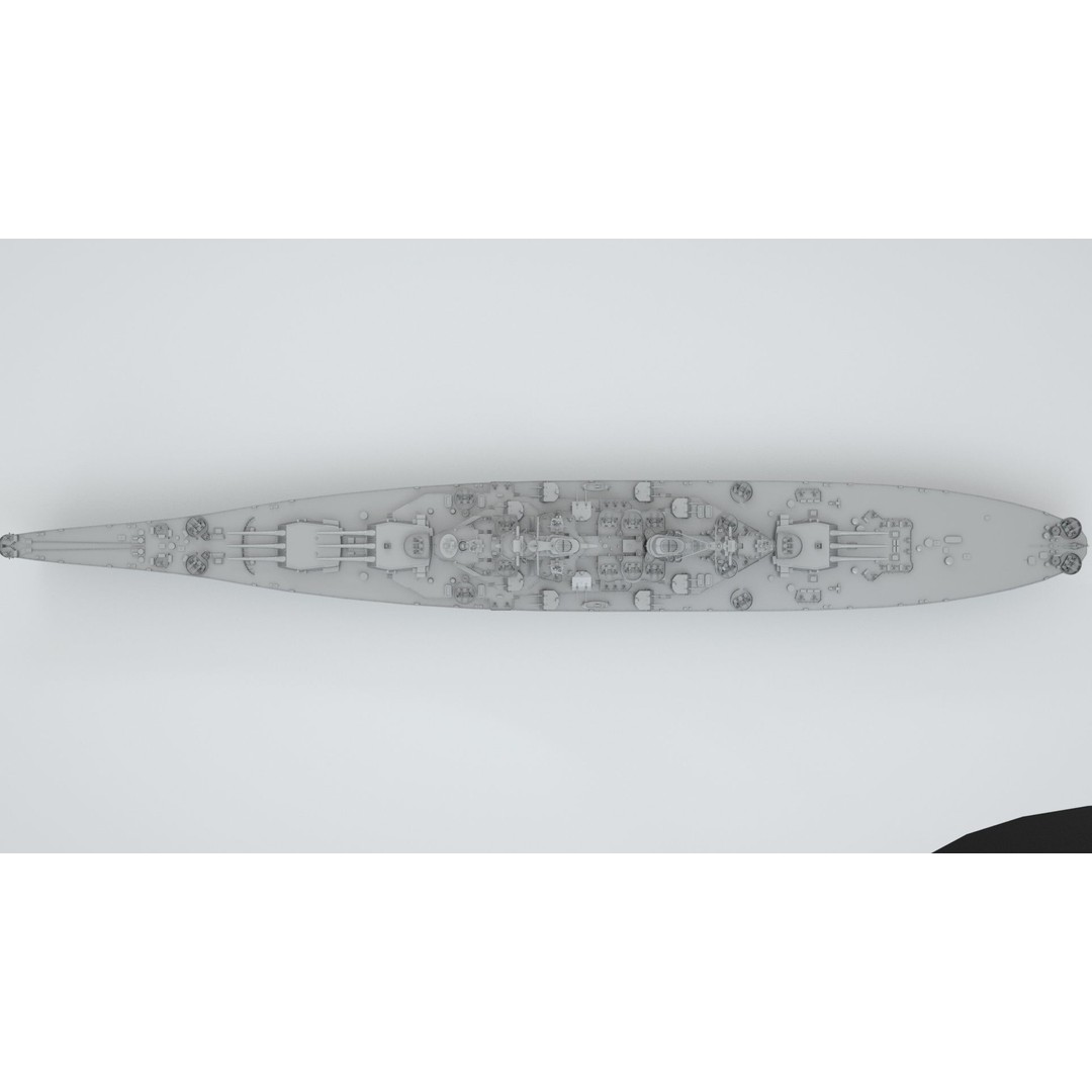 Iowa Class Battleship Missouri 3D Model – Rigged Military Vessel, FBX - View 12
