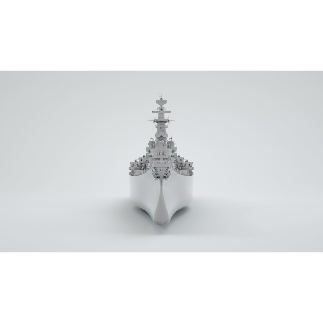 Iowa Class Battleship Missouri 3D Model – Rigged Military Vessel, FBX - View 13