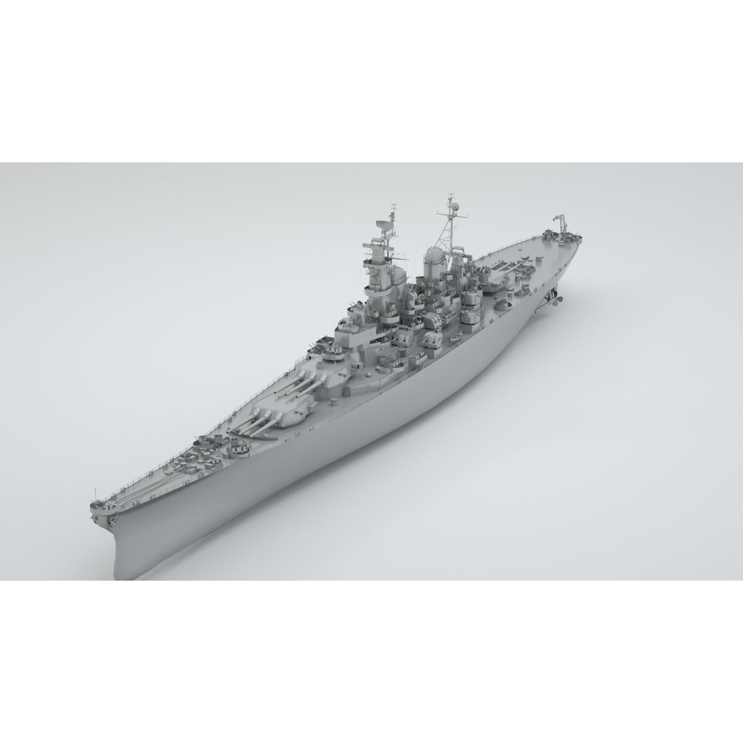 Iowa Class Battleship Missouri 3D Model – Rigged Military Vessel, FBX - View 3