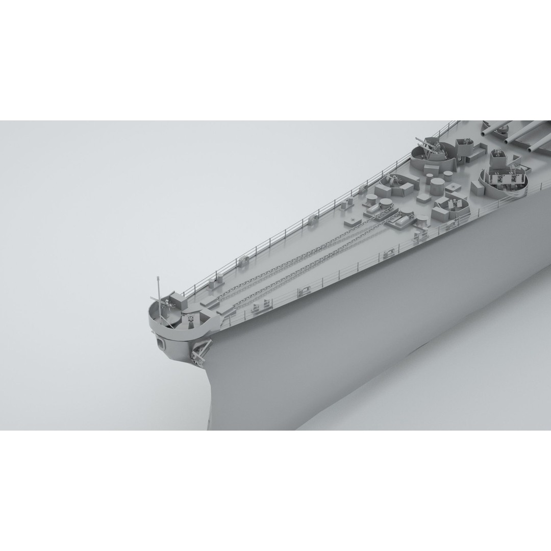 Iowa Class Battleship Missouri 3D Model – Rigged Military Vessel, FBX - View 4