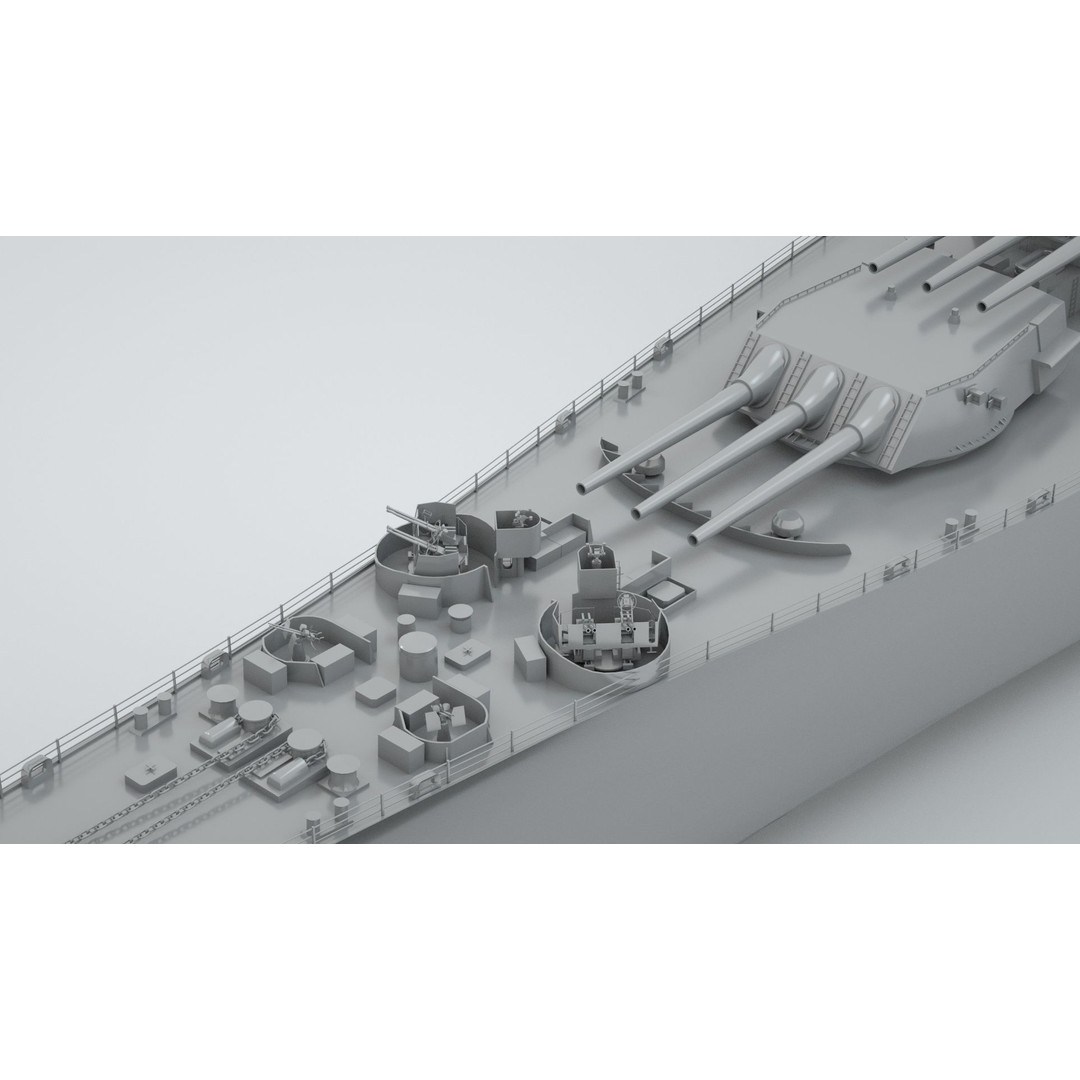 Iowa Class Battleship Missouri 3D Model – Rigged Military Vessel, FBX - View 5