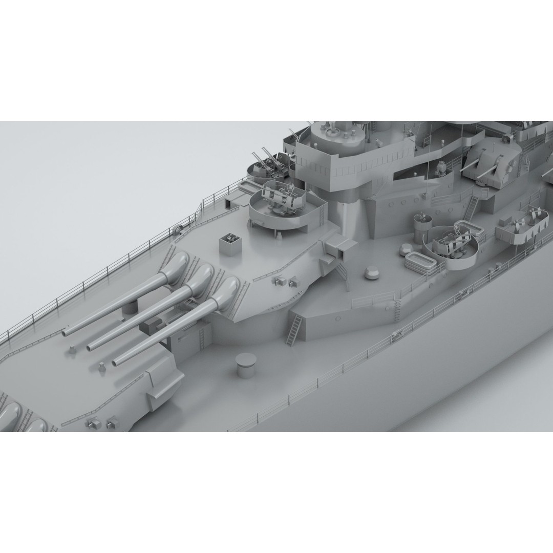 Iowa Class Battleship Missouri 3D Model – Rigged Military Vessel, FBX - View 6