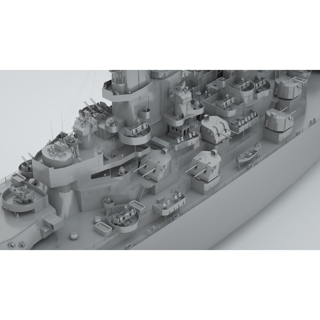 Iowa Class Battleship Missouri 3D Model – Rigged Military Vessel, FBX - View 7
