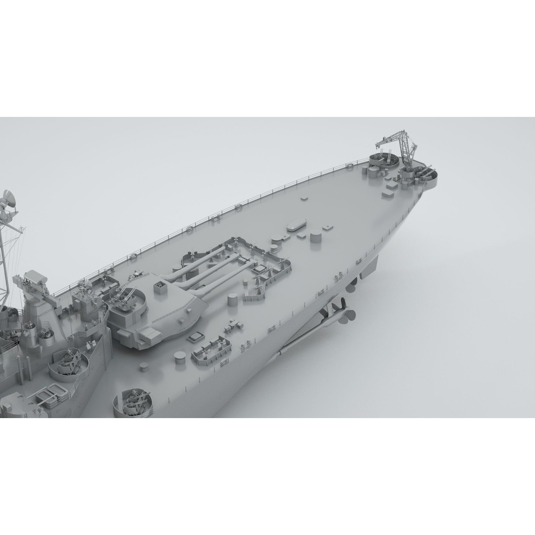 Iowa Class Battleship Missouri 3D Model – Rigged Military Vessel, FBX - View 9