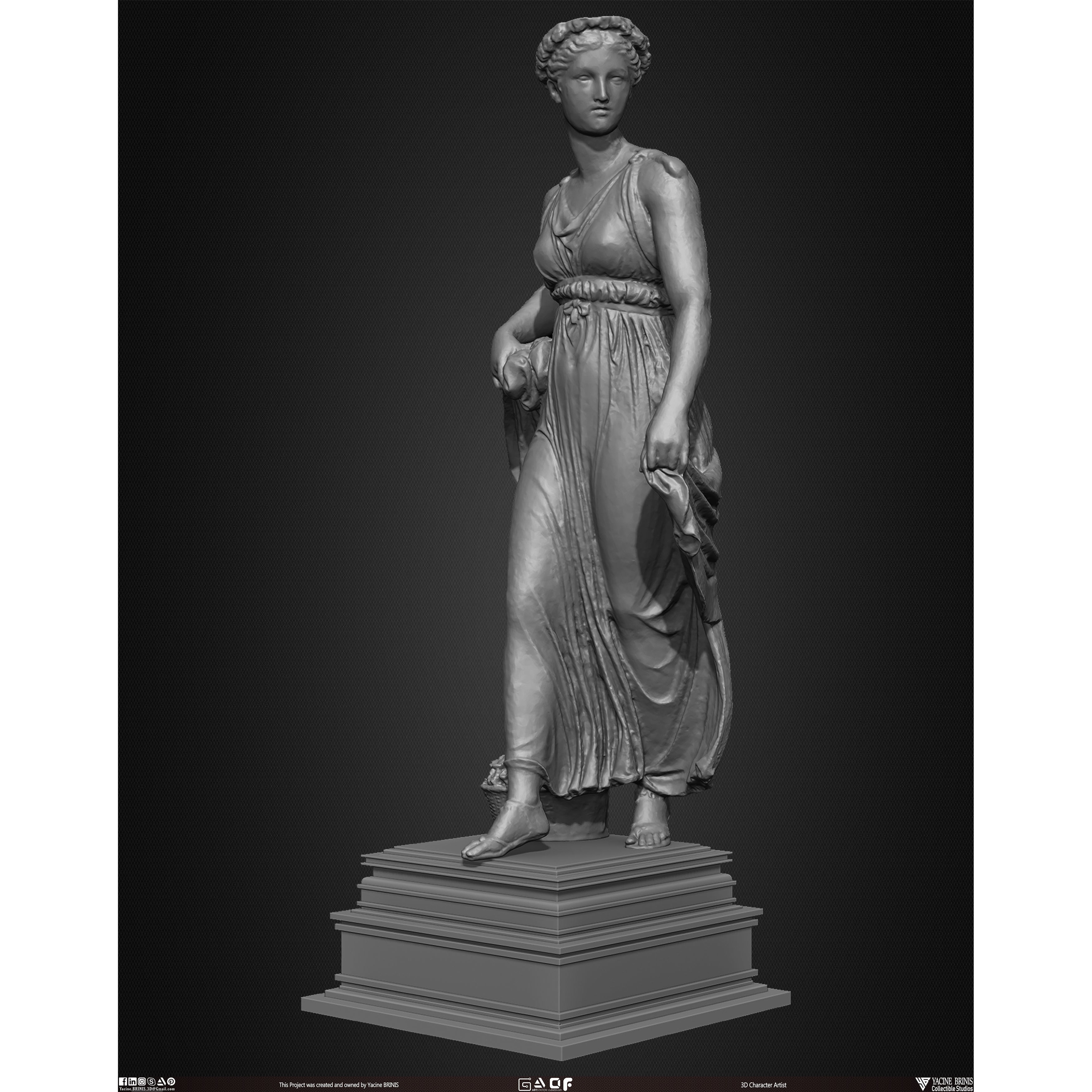 20 Statues Kitbash - Low-Poly Game-Ready 3D Model - View 18