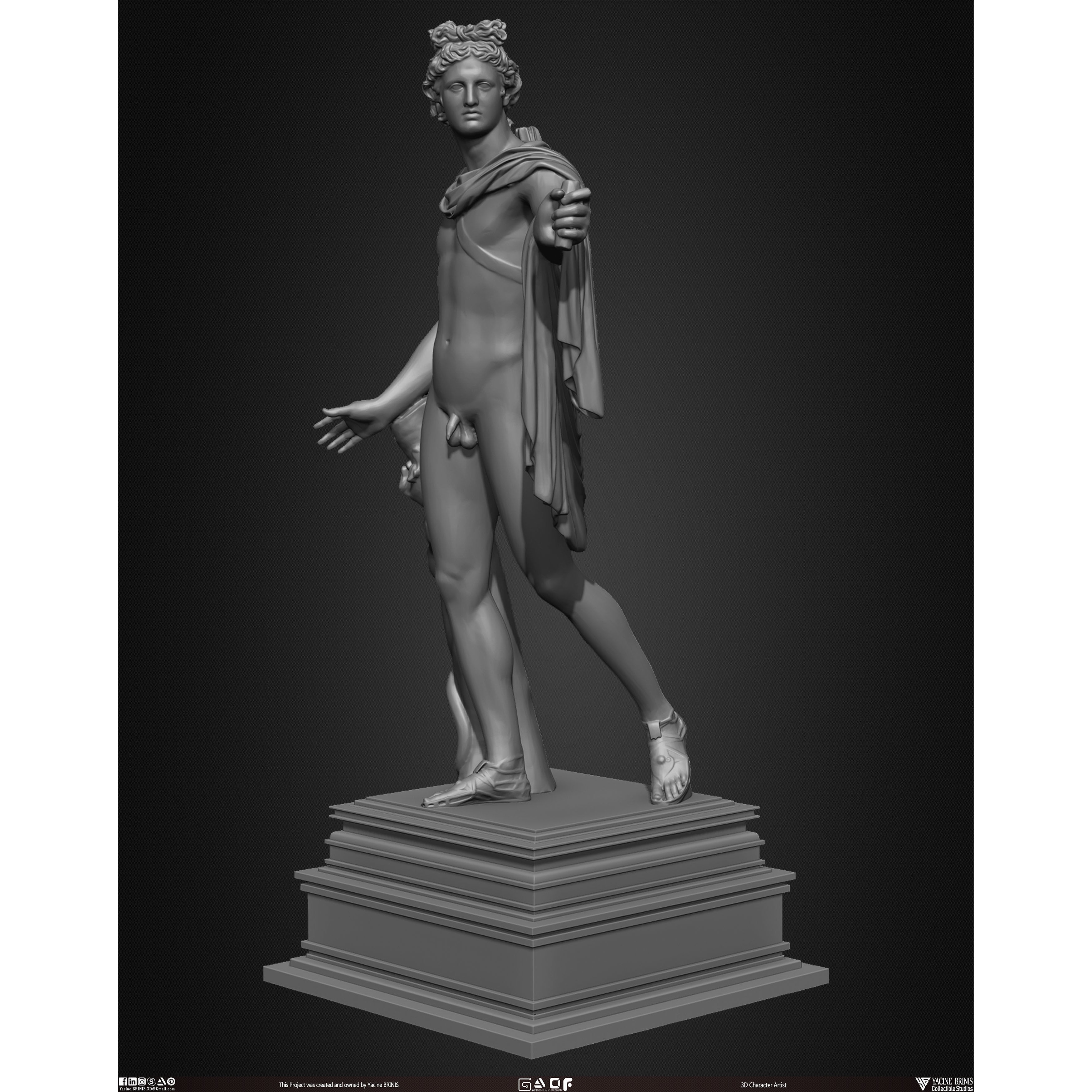 20 Statues Kitbash - Low-Poly Game-Ready 3D Model - View 20
