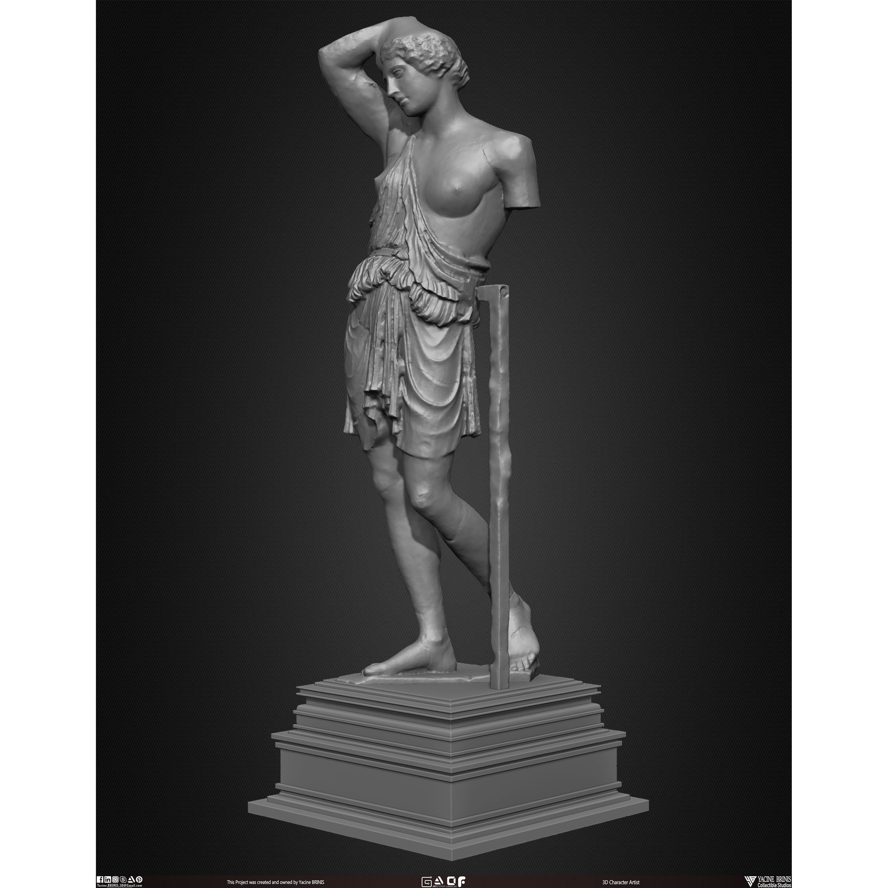 20 Statues Kitbash - Low-Poly Game-Ready 3D Model - View 24