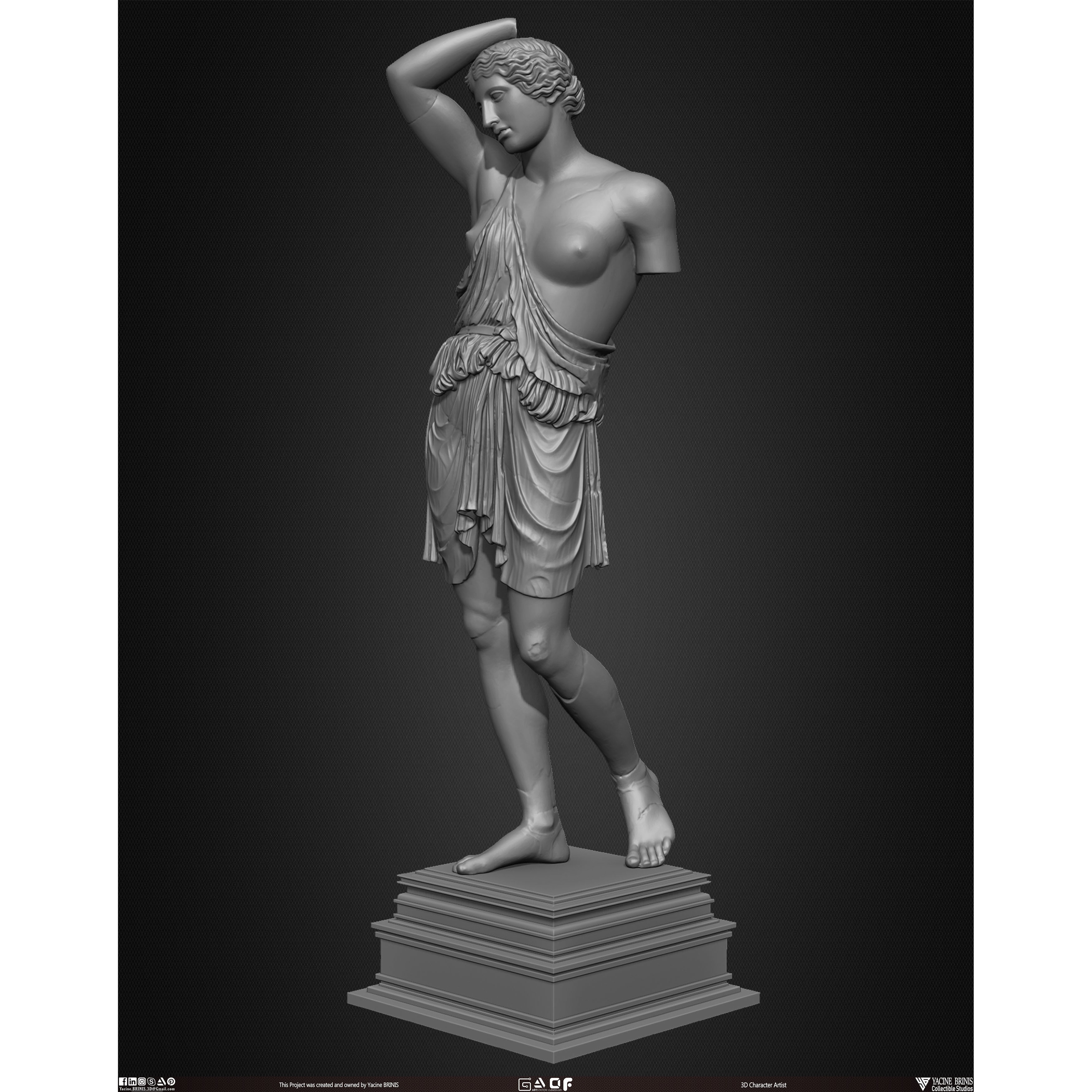20 Statues Kitbash - Low-Poly Game-Ready 3D Model - View 27