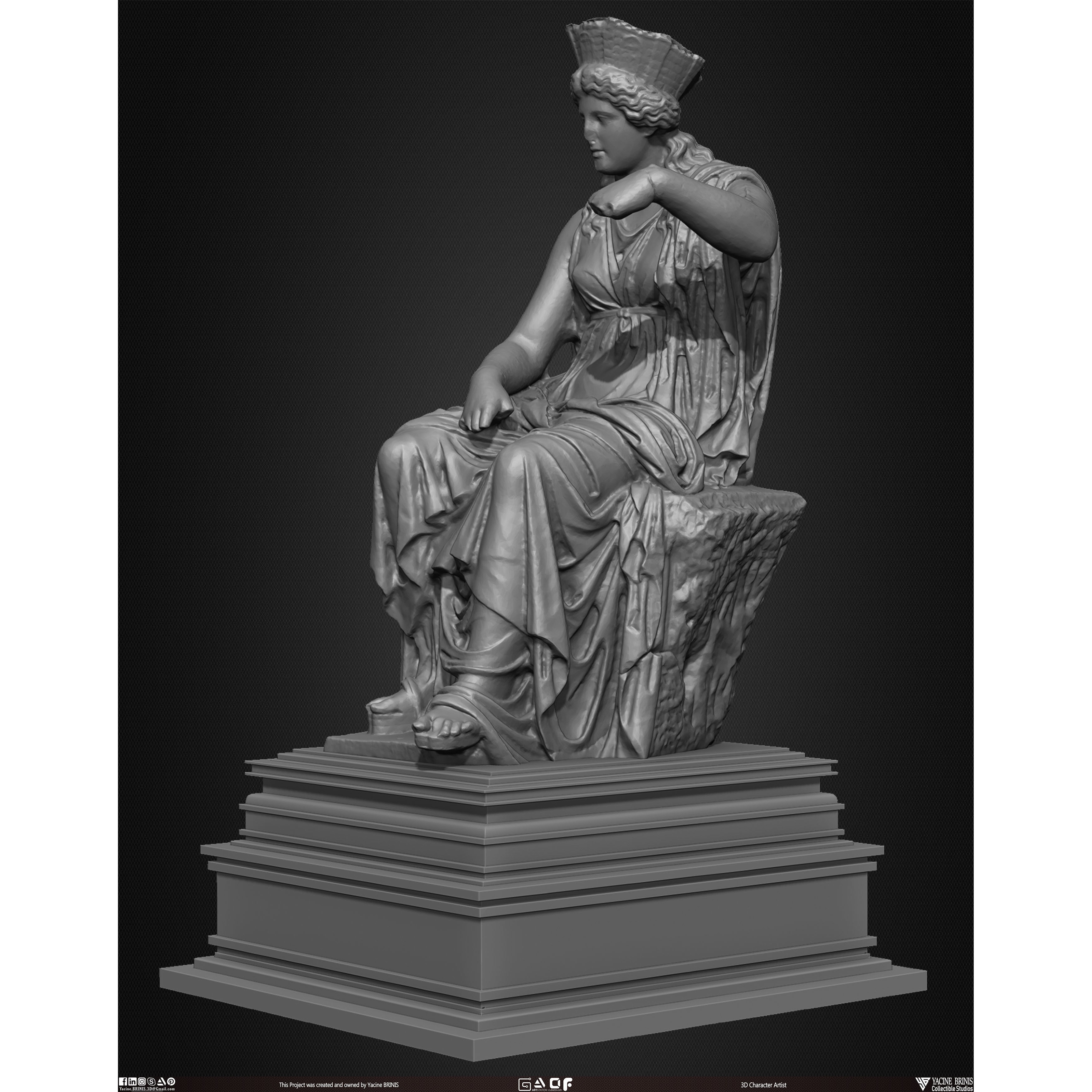 20 Statues Kitbash - Low-Poly Game-Ready 3D Model - View 28