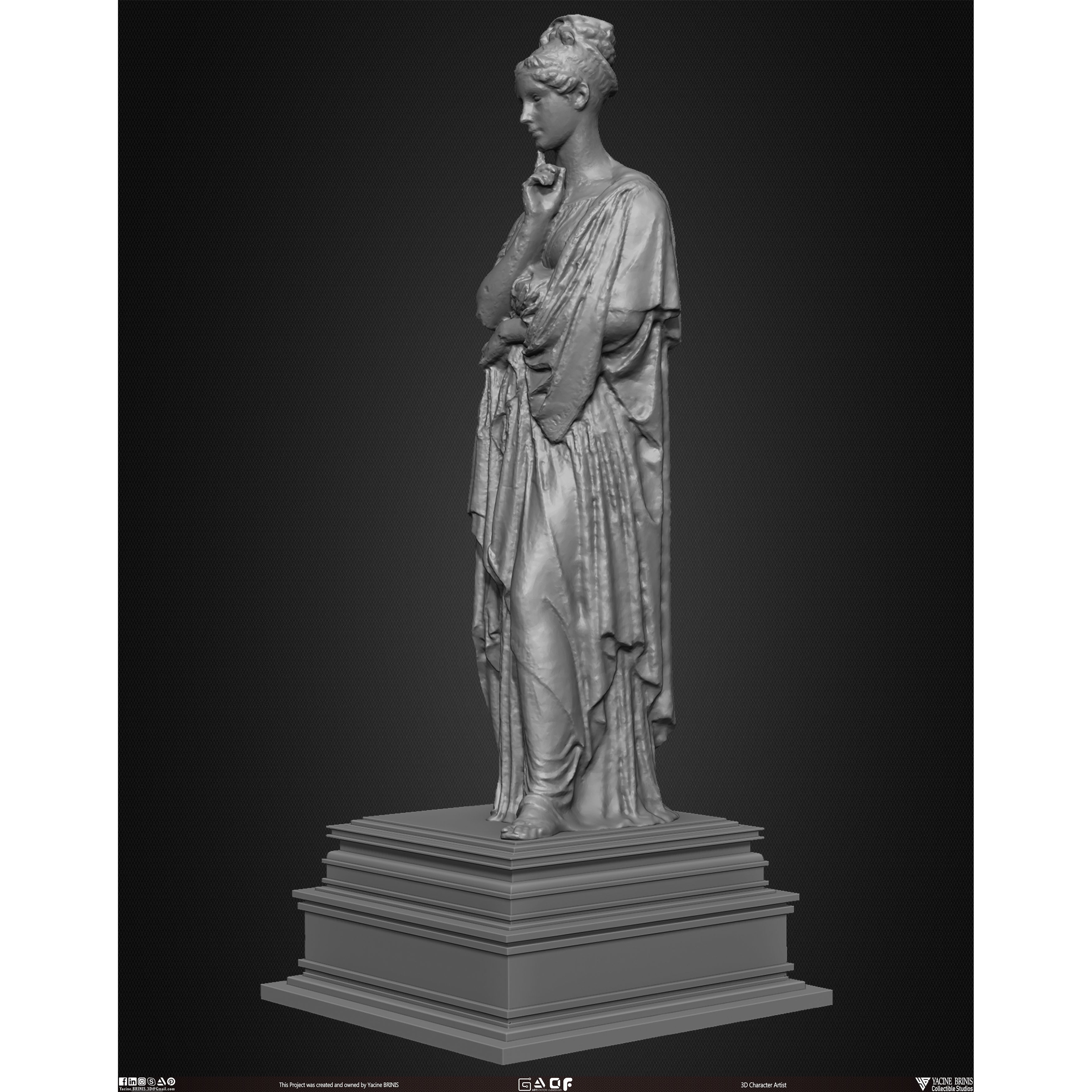 20 Statues Kitbash - Low-Poly Game-Ready 3D Model - View 29