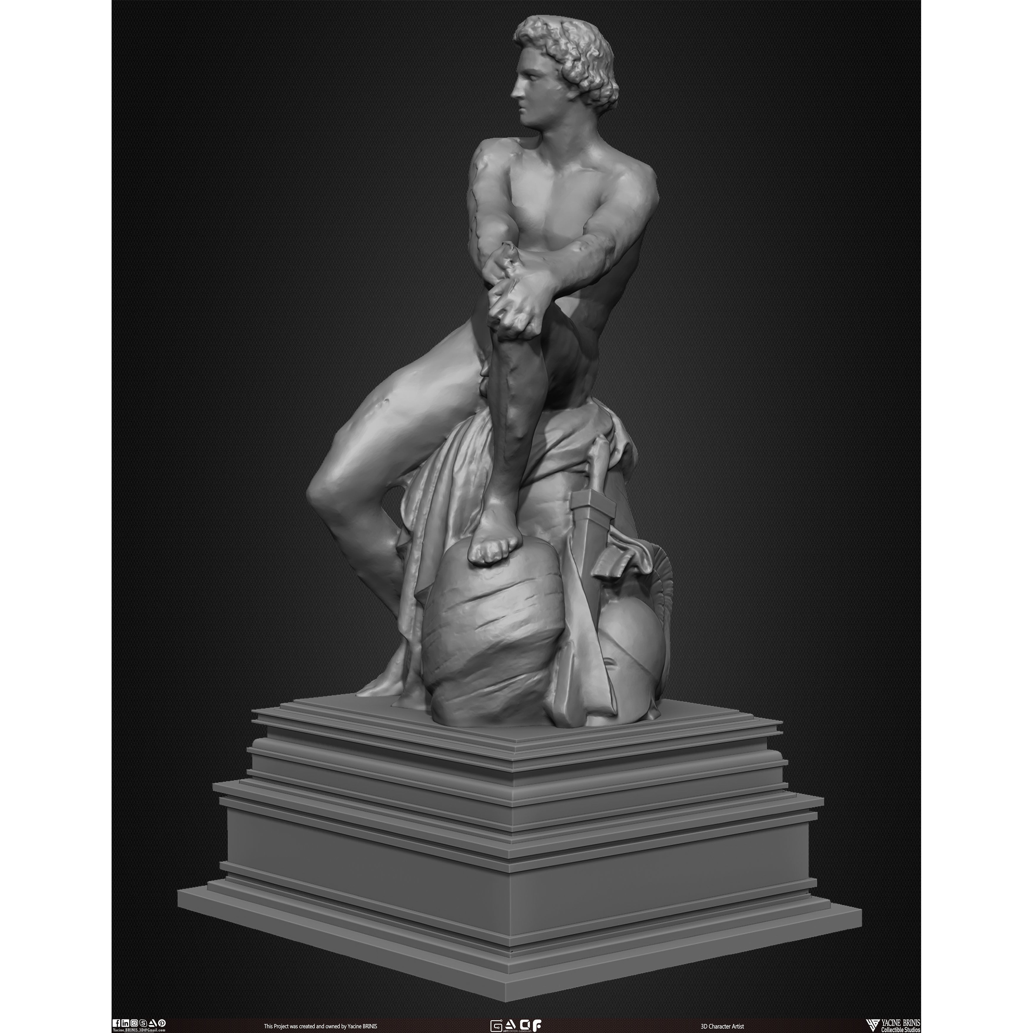 20 Statues Kitbash - Low-Poly Game-Ready 3D Model - View 30