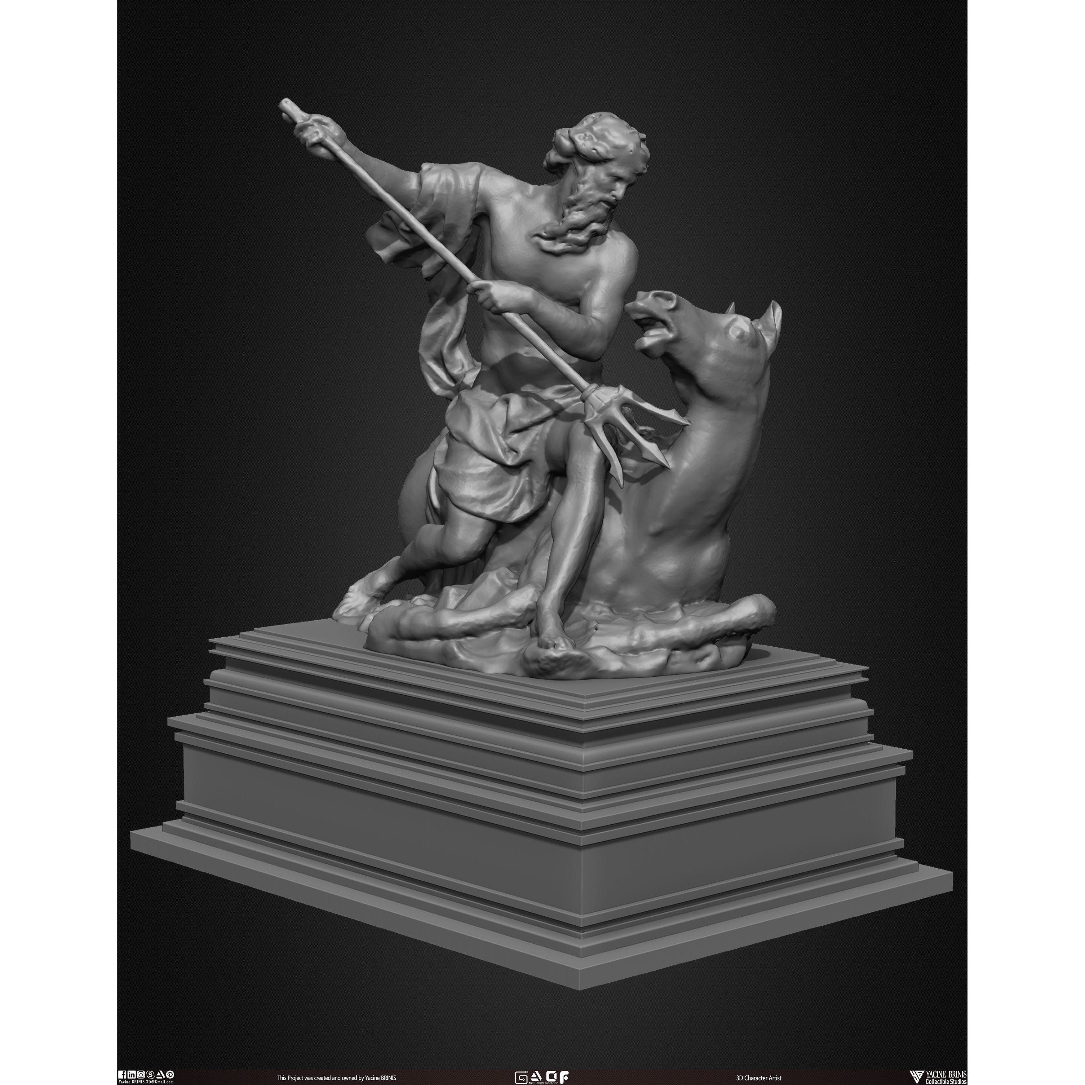 20 Statues Kitbash - Low-Poly Game-Ready 3D Model - View 32