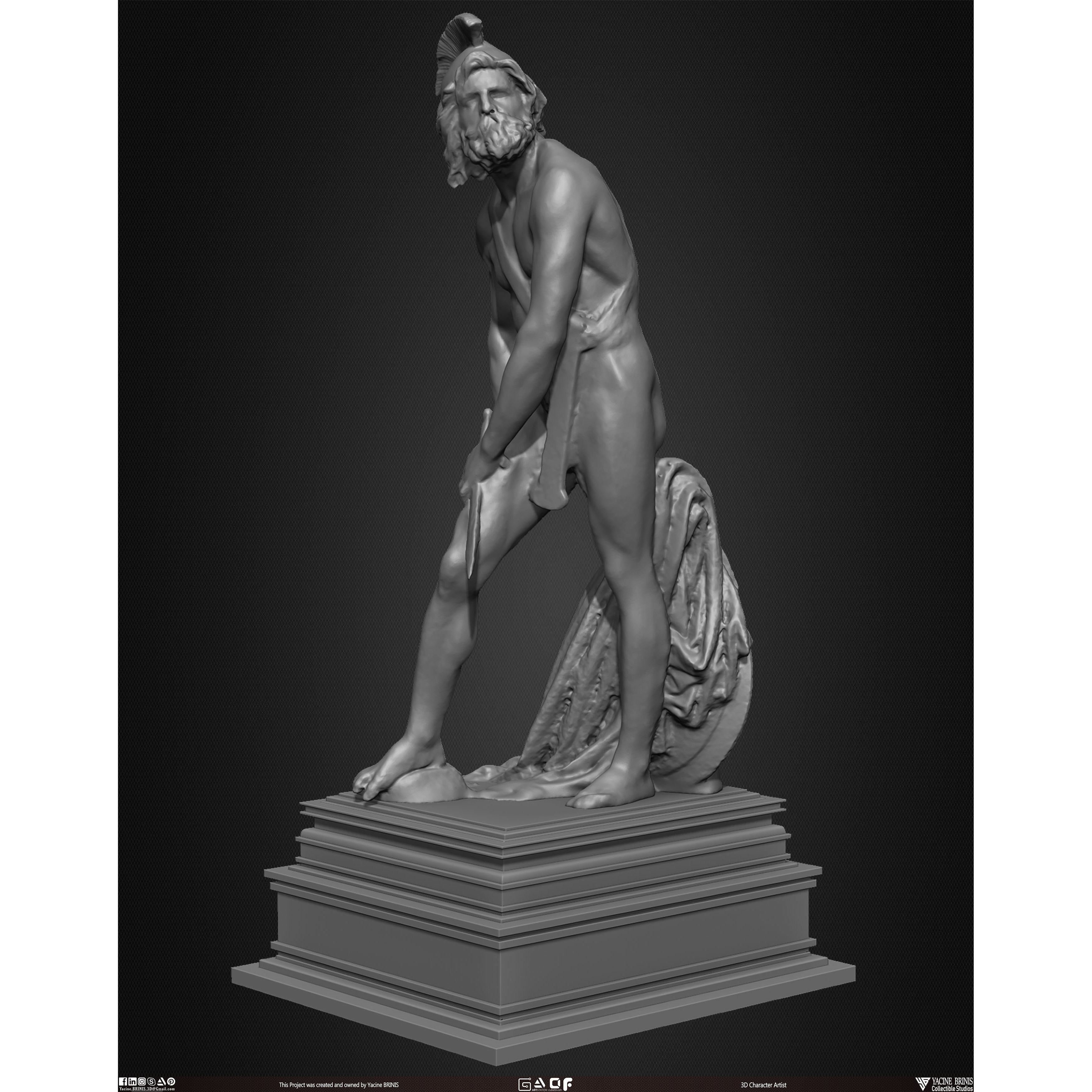 20 Statues Kitbash - Low-Poly Game-Ready 3D Model - View 33