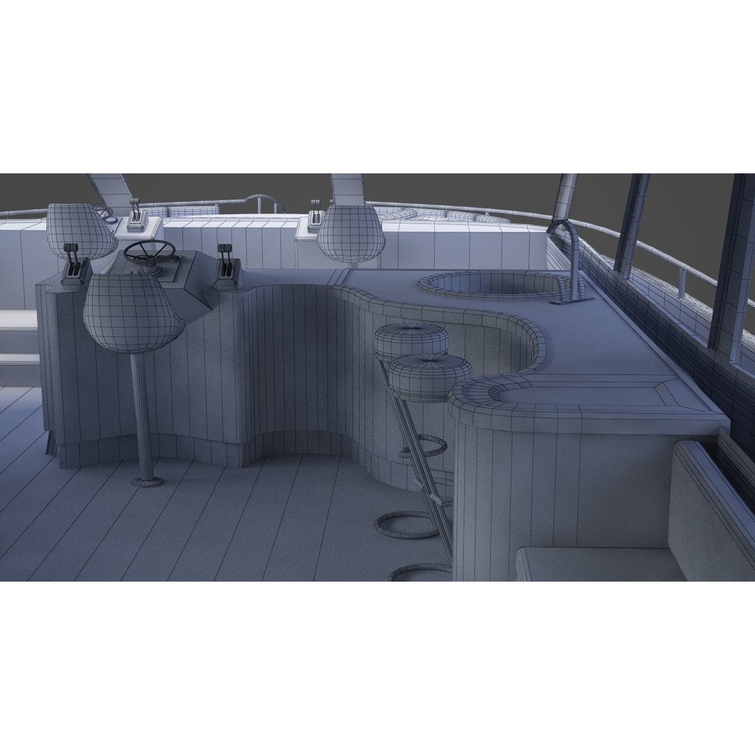 Photorealistic Yacht 3D Model – High Poly Animation Asset, 3ds Max - View 48