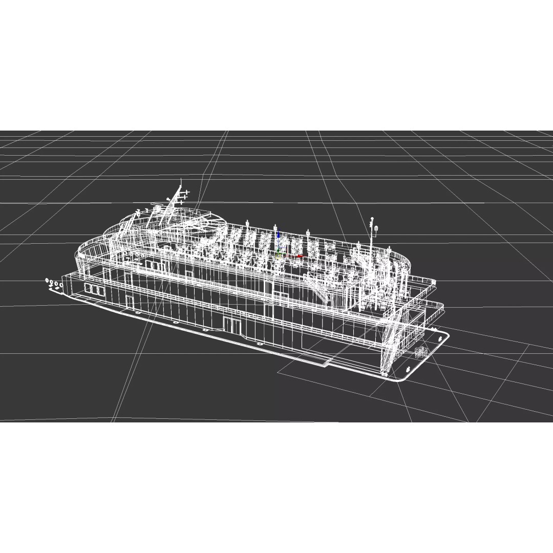 Luxury Multi-Deck Cruise Ship 3D Model – Realistic Marine Asset, FBX, OBJ