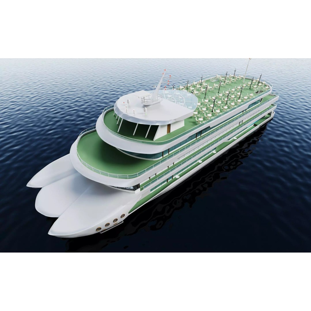 Luxury Multi-Deck Cruise Ship 3D Model – Realistic Marine Asset, FBX, OBJ - View 10