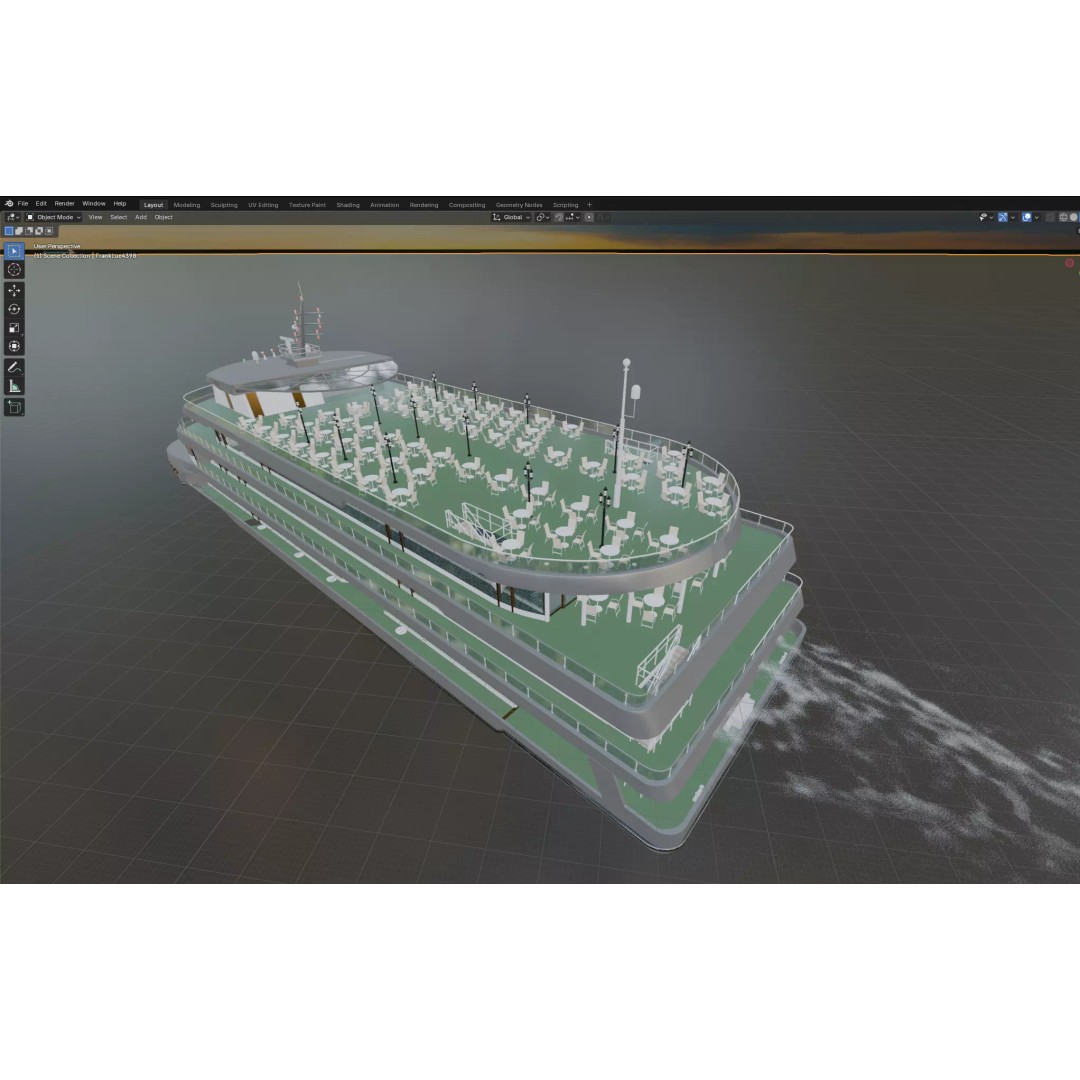 Luxury Multi-Deck Cruise Ship 3D Model – Realistic Marine Asset, FBX, OBJ - View 13