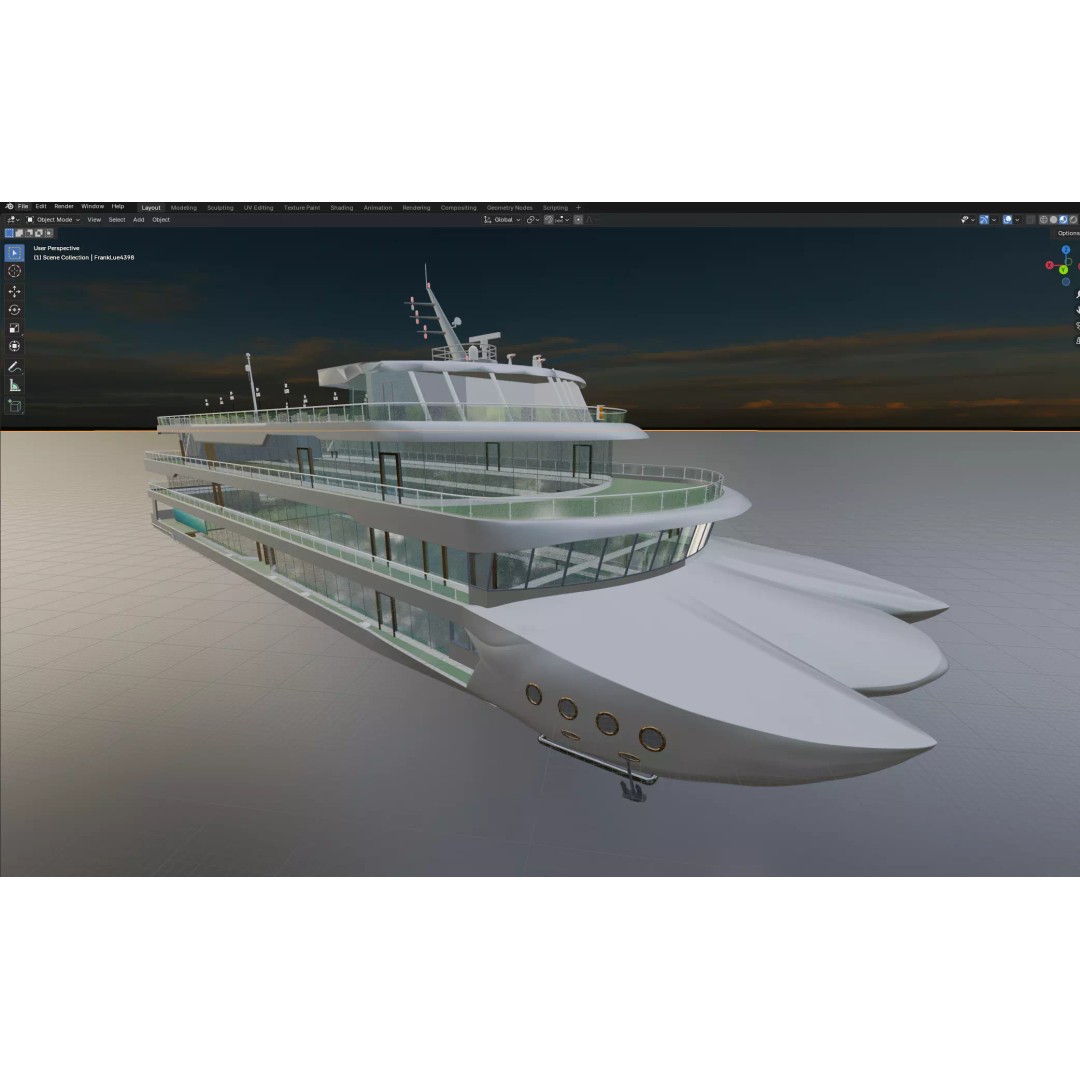 Luxury Multi-Deck Cruise Ship 3D Model – Realistic Marine Asset, FBX, OBJ - View 14