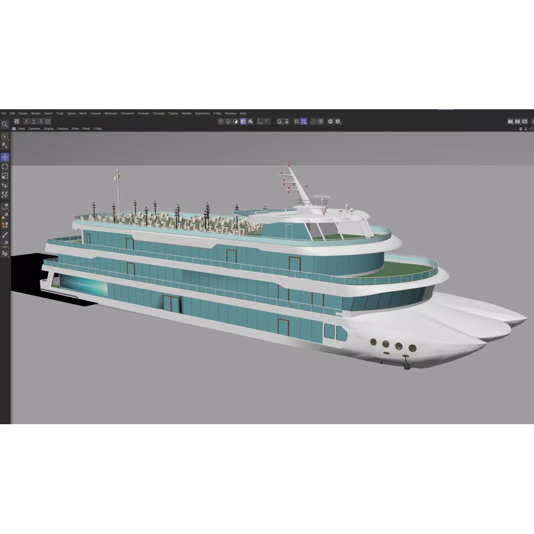 Luxury Multi-Deck Cruise Ship 3D Model – Realistic Marine Asset, FBX, OBJ - View 16
