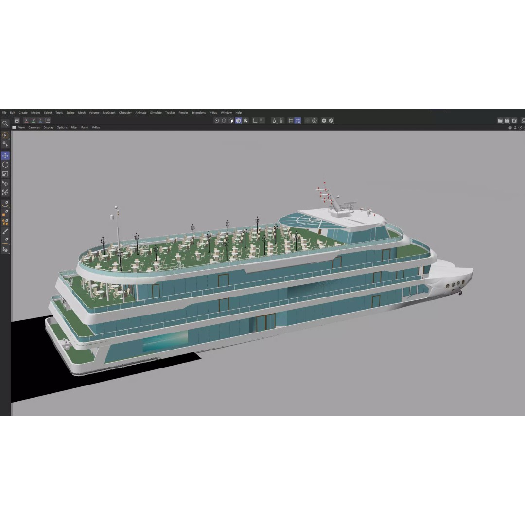 Luxury Multi-Deck Cruise Ship 3D Model – Realistic Marine Asset, FBX, OBJ - View 17