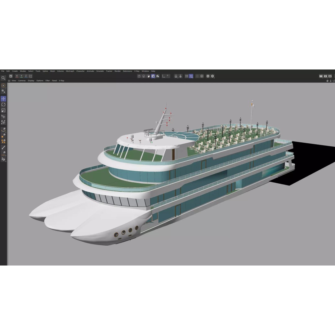 Luxury Multi-Deck Cruise Ship 3D Model – Realistic Marine Asset, FBX, OBJ - View 18