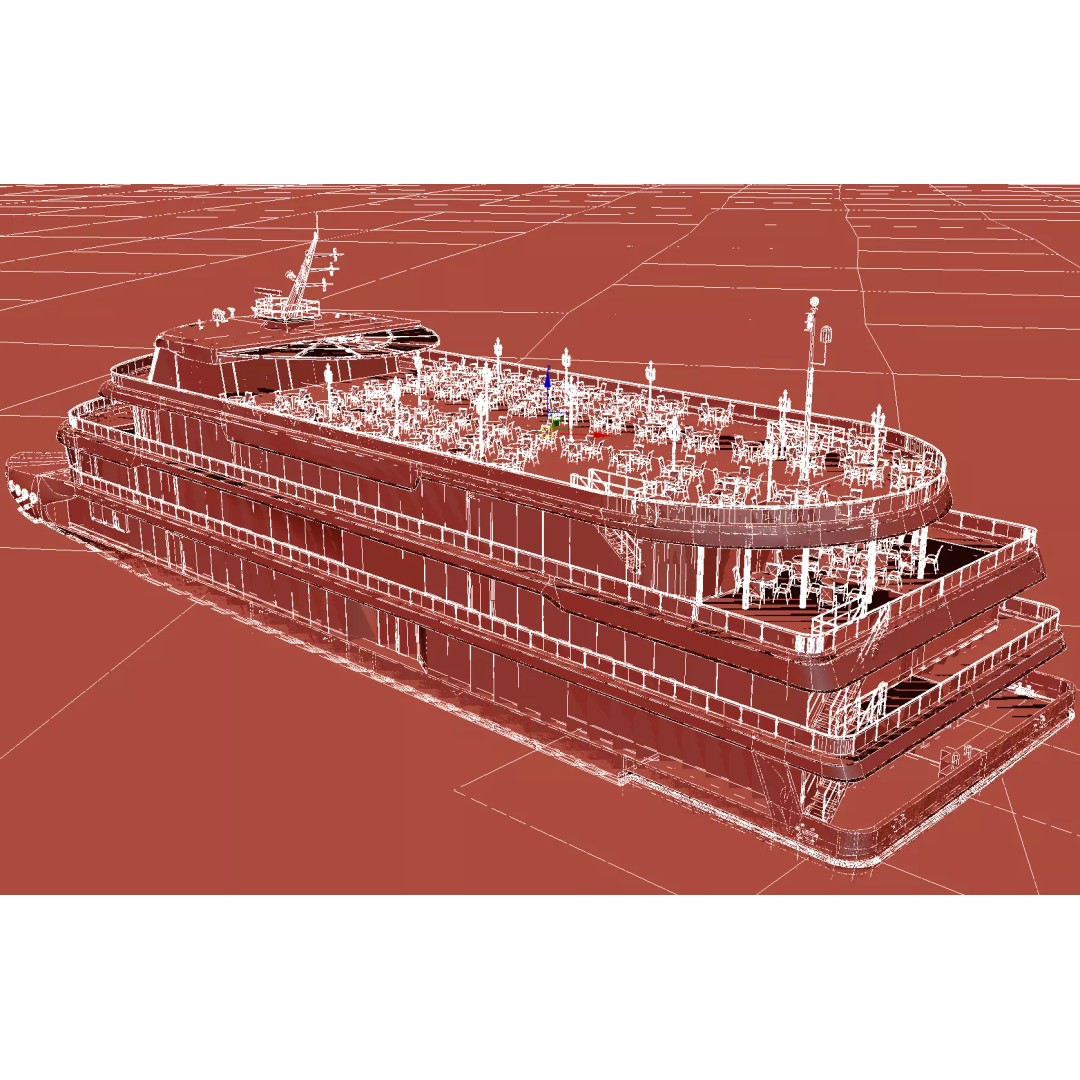 Luxury Multi-Deck Cruise Ship 3D Model – Realistic Marine Asset, FBX, OBJ - View 20