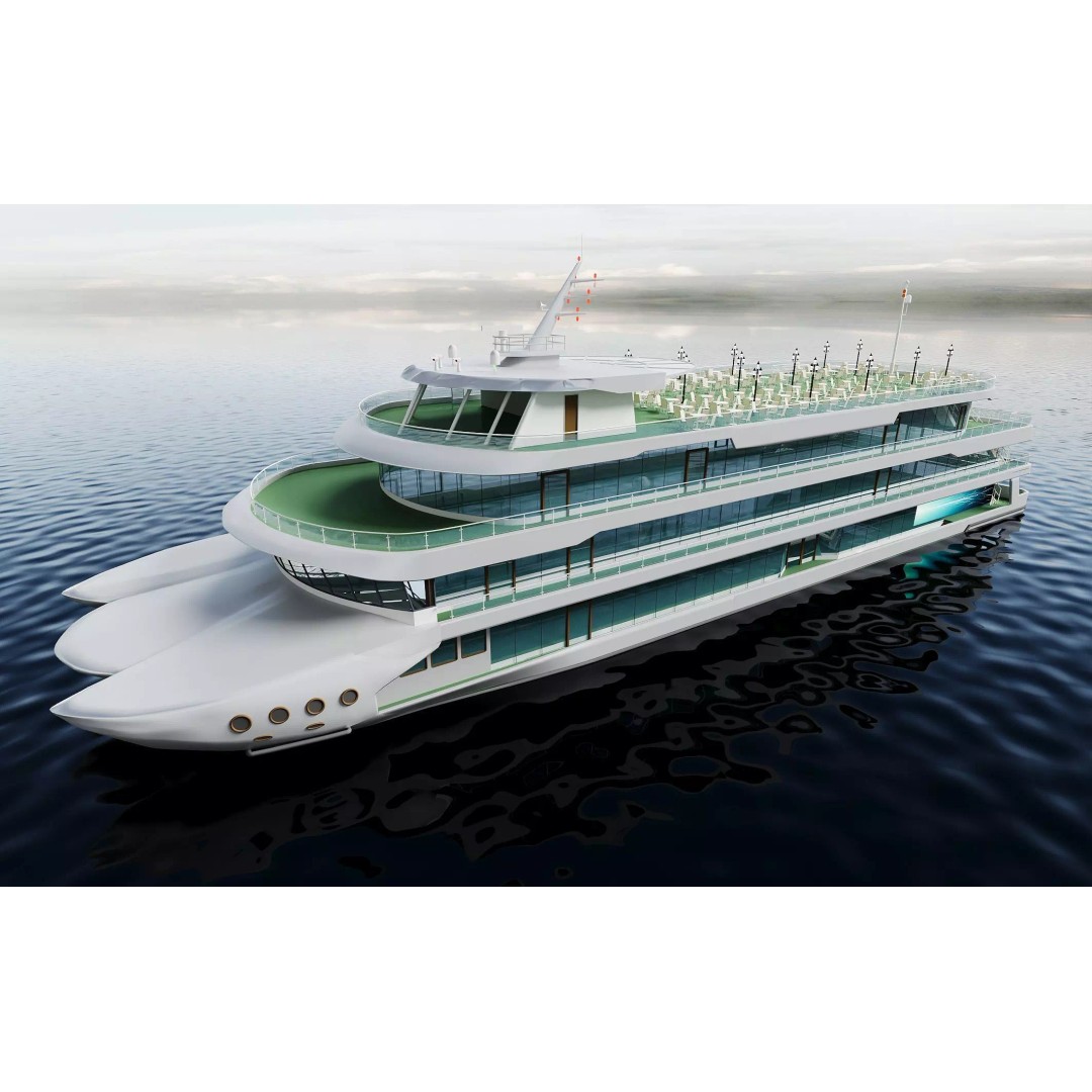 Luxury Multi-Deck Cruise Ship 3D Model – Realistic Marine Asset, FBX, OBJ - View 3
