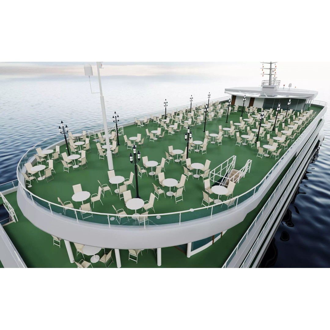 Luxury Multi-Deck Cruise Ship 3D Model – Realistic Marine Asset, FBX, OBJ - View 6
