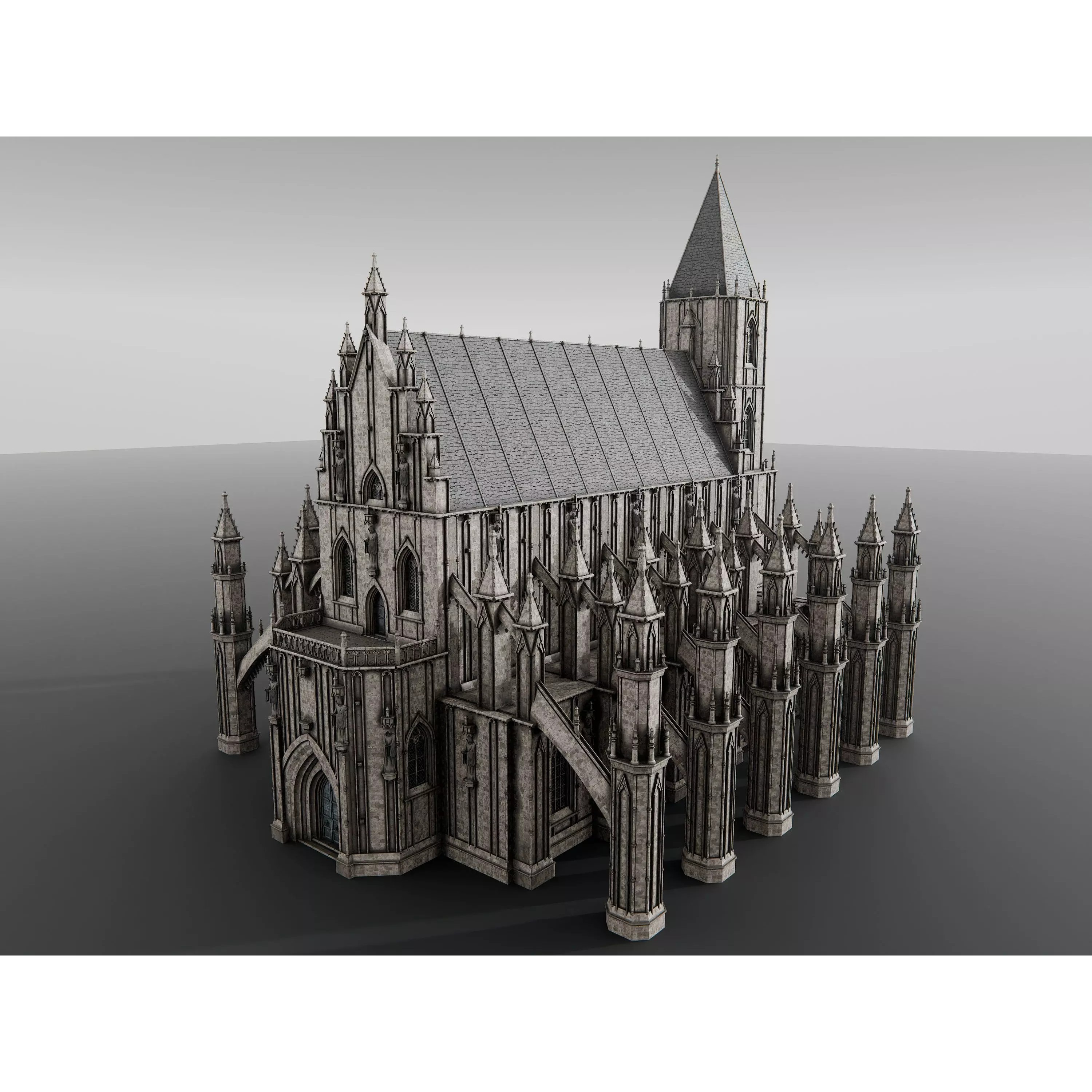 Gothic Cathedral - PBR Game-Ready 3D Model - View 2