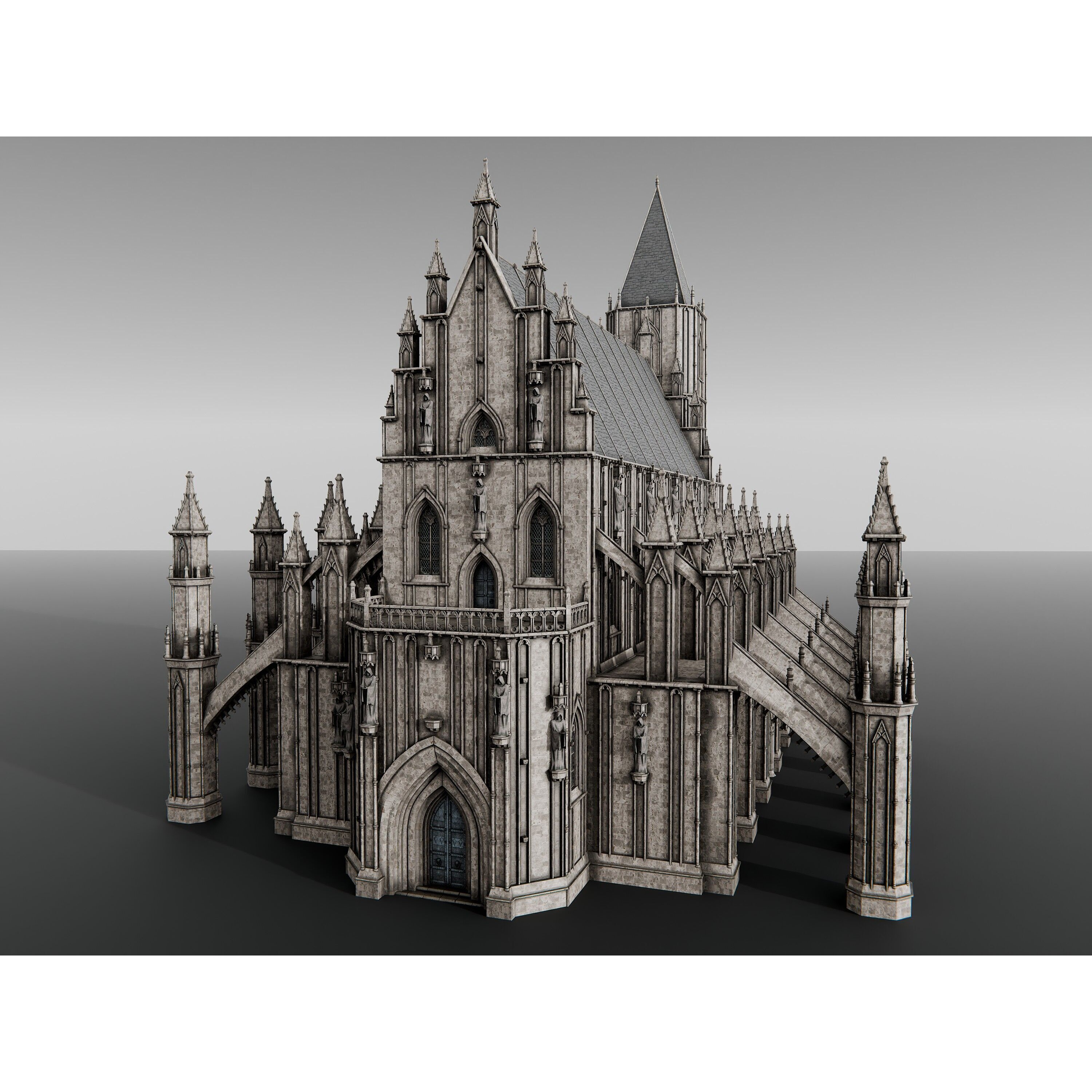 Gothic Cathedral - PBR Game-Ready 3D Model - View 3