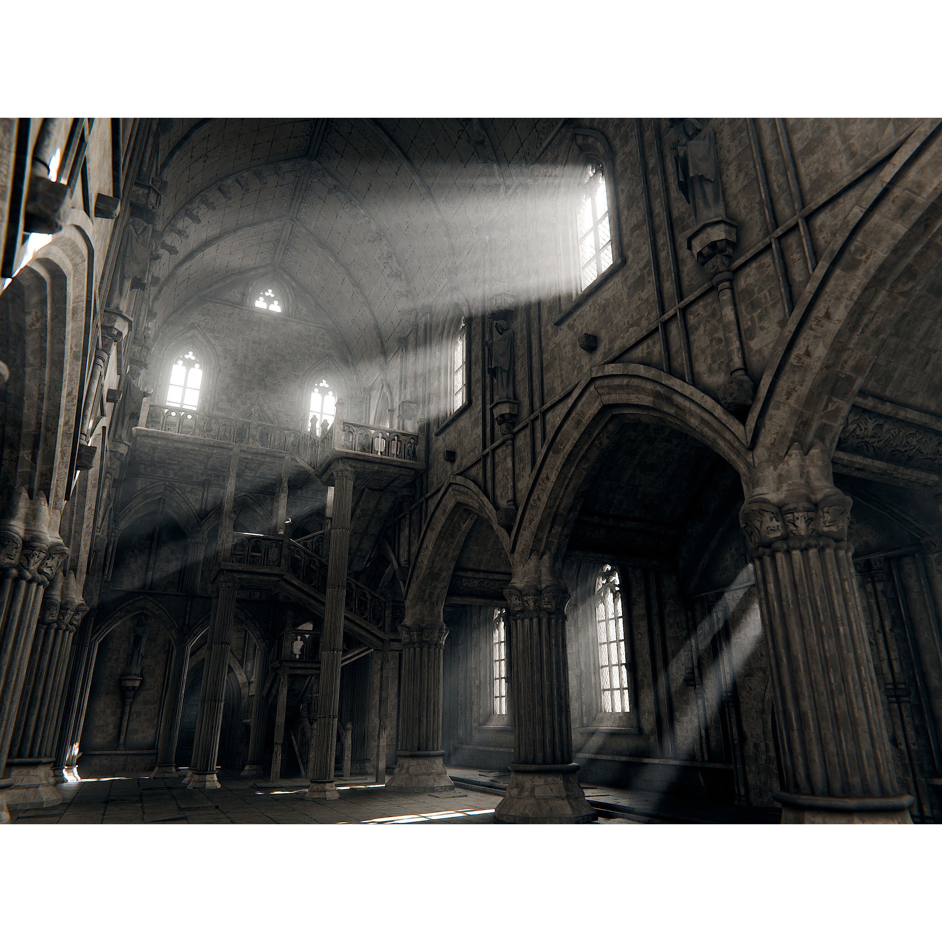 Gothic Cathedral - PBR Game-Ready 3D Model - View 5