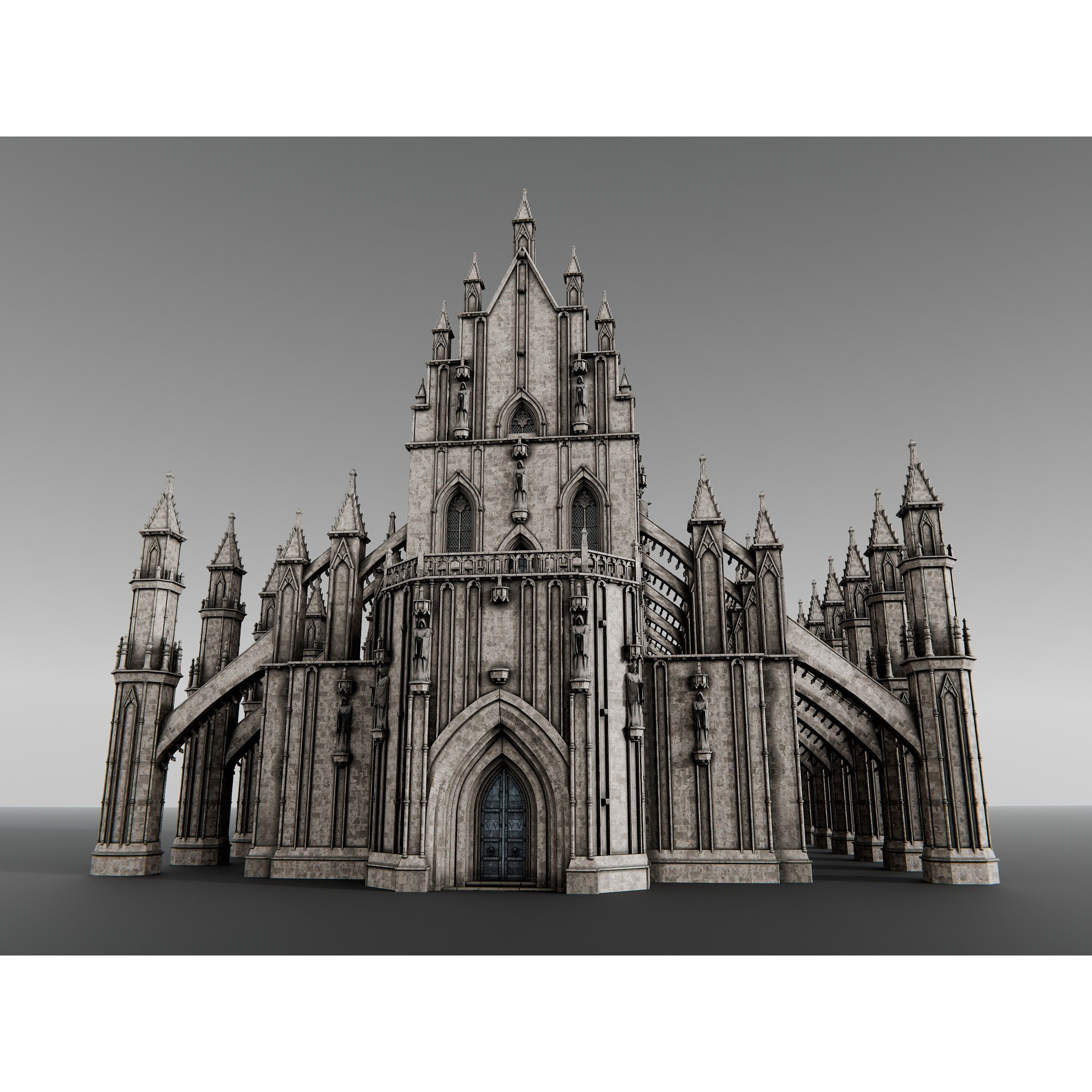 Gothic Cathedral - PBR Game-Ready 3D Model - View 7