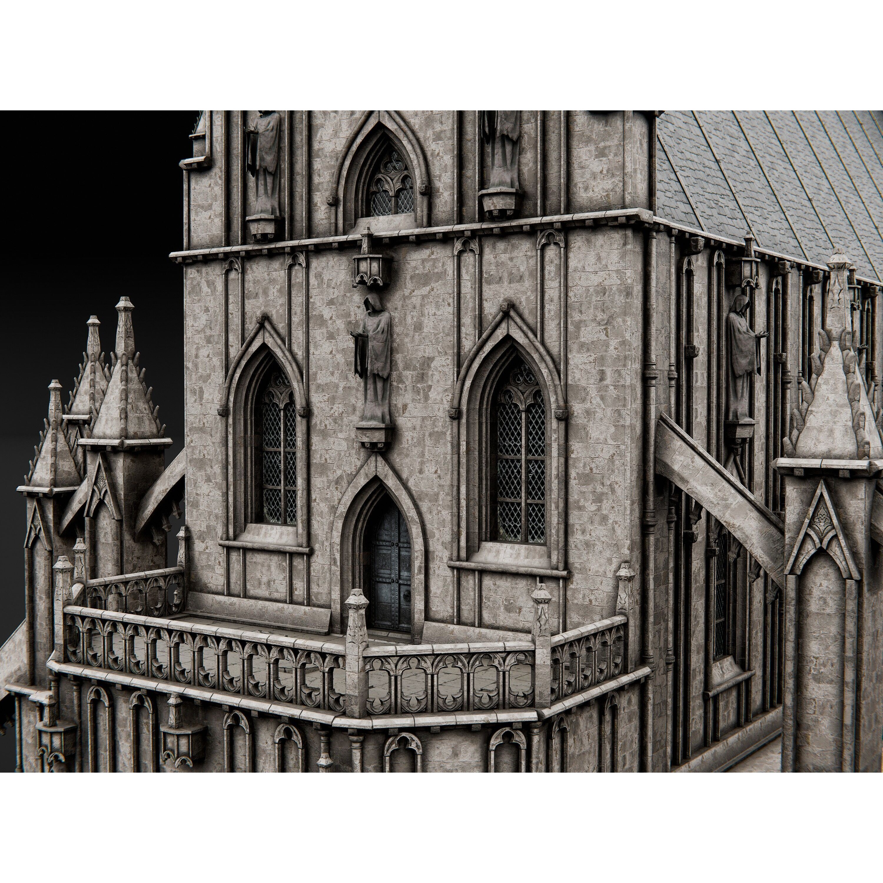 Gothic Cathedral - PBR Game-Ready 3D Model - View 9