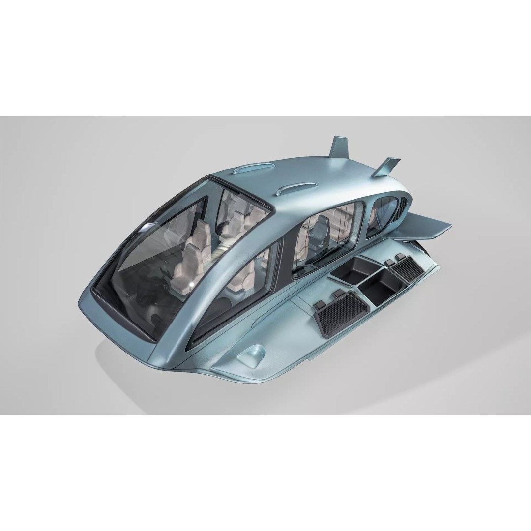 Futuristic Houseboat 3D Model – PBR Textured, Game Ready, FBX - View 2