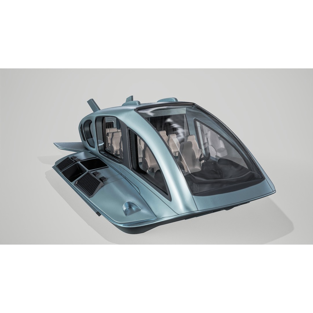 Futuristic Houseboat 3D Model – PBR Textured, Game Ready, FBX - View 3